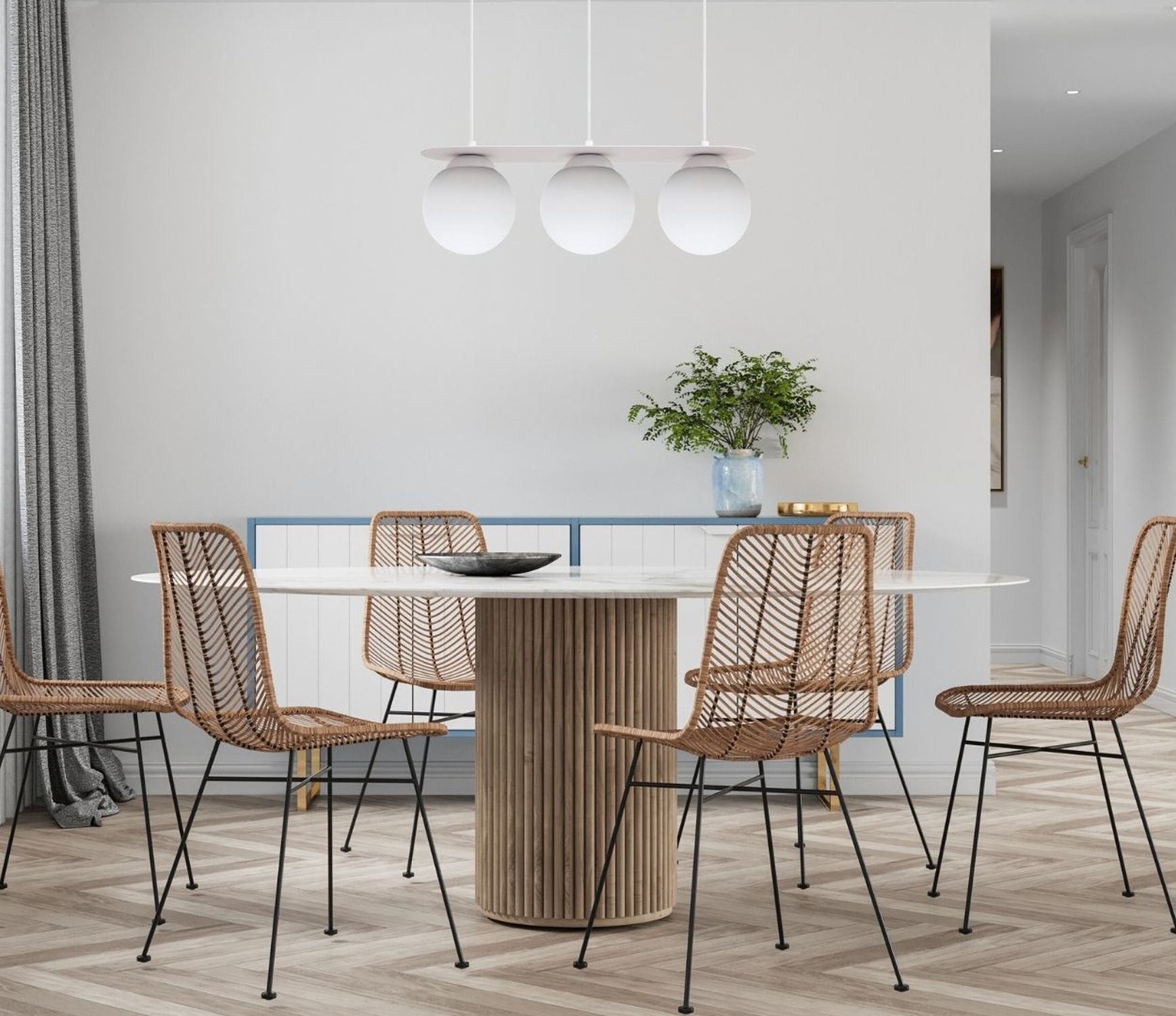 Innenarchitektur, Esszimmer, Esstisch, Tisch, Pflanze