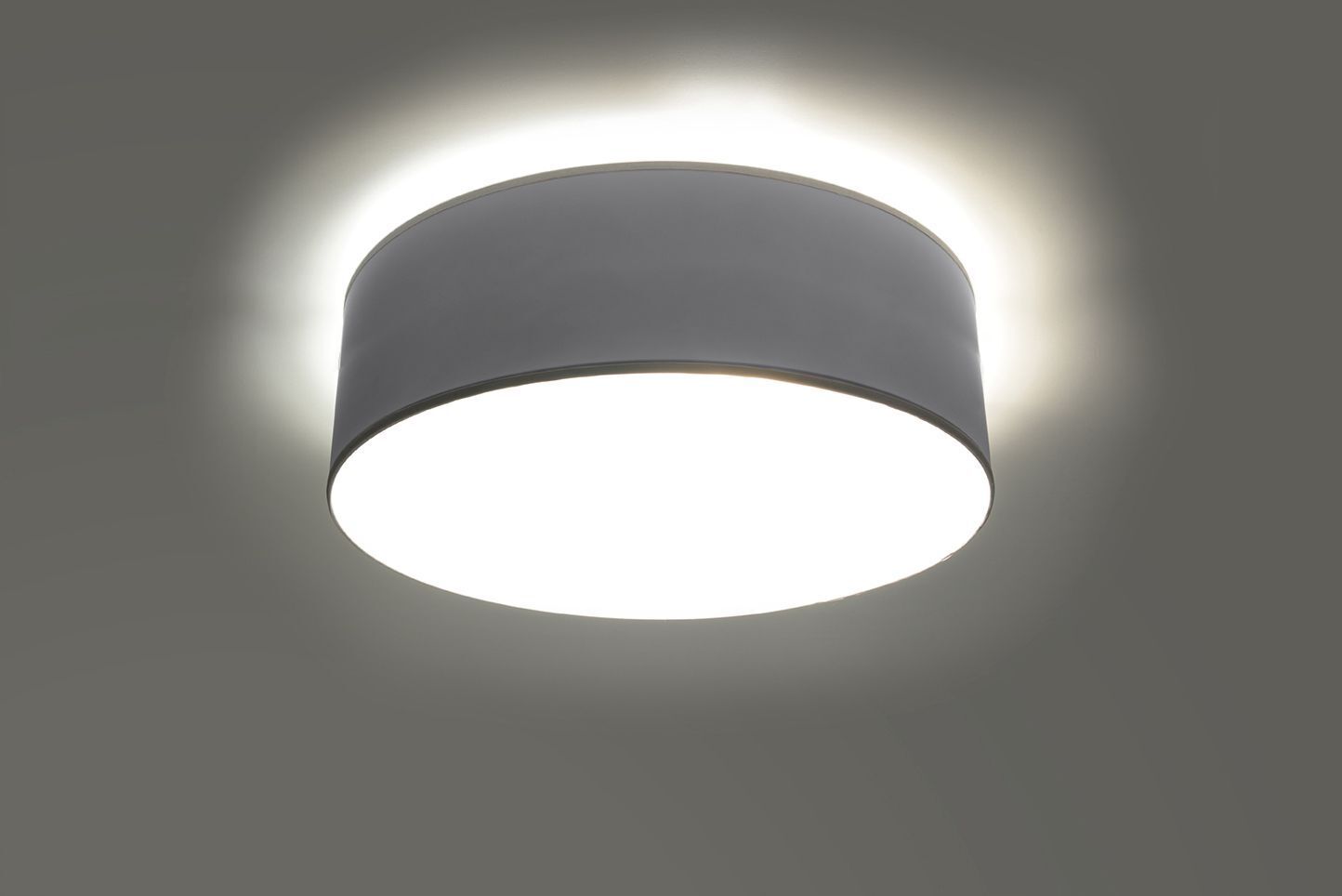 Plafonnier plat rond Ø 25 cm Gris E27 faible éblouissement