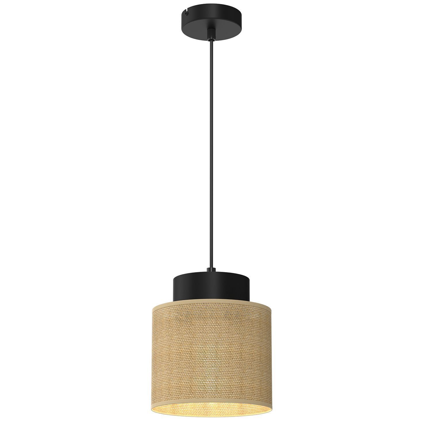 Suspension Jute Métal Ø18 cm rond E27 confortable