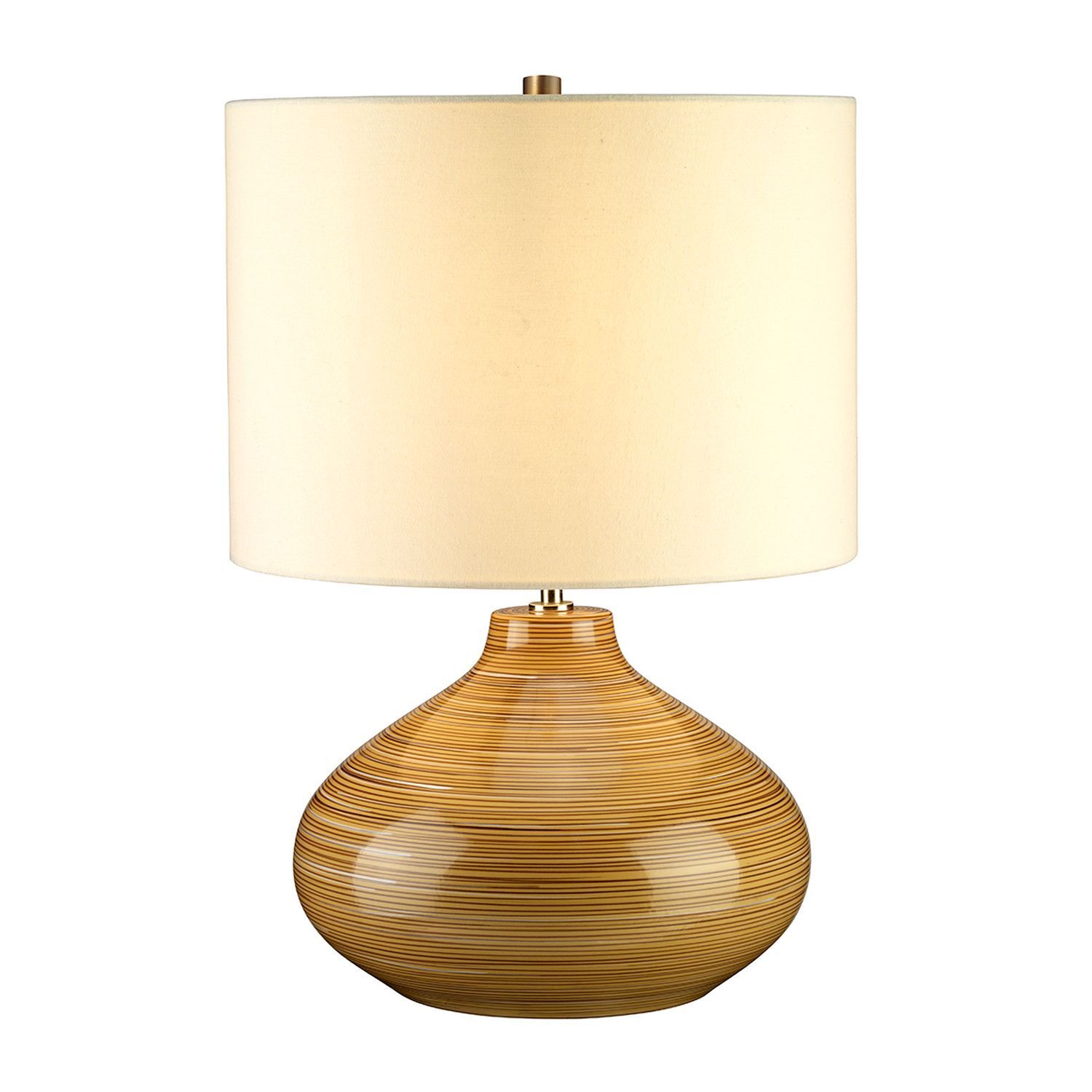 Lampe de table en céramique aspect bois 52cm de haut ronde