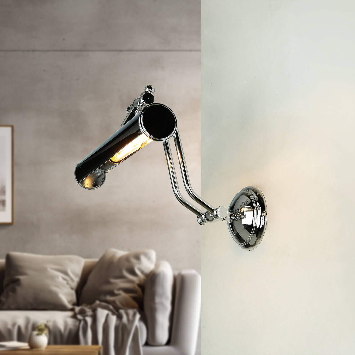 Lampe à tableau ajustable laiton argenté E14