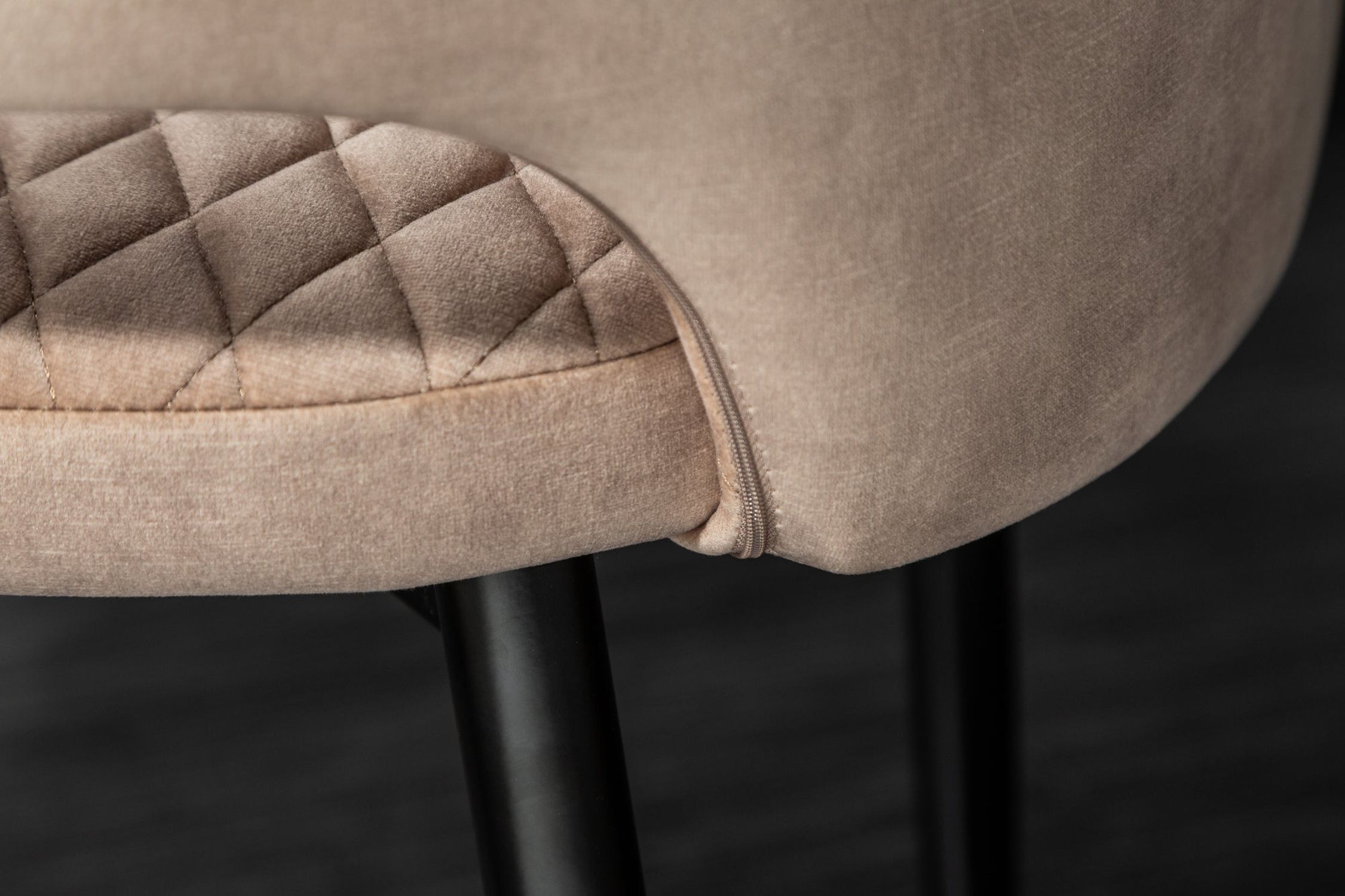 Chaise de salle à manger avec accoudoirs velours gris noir or Kissen, Dekoration für Zuhause, Mobiliar, Drinnen, Innenarchitektur