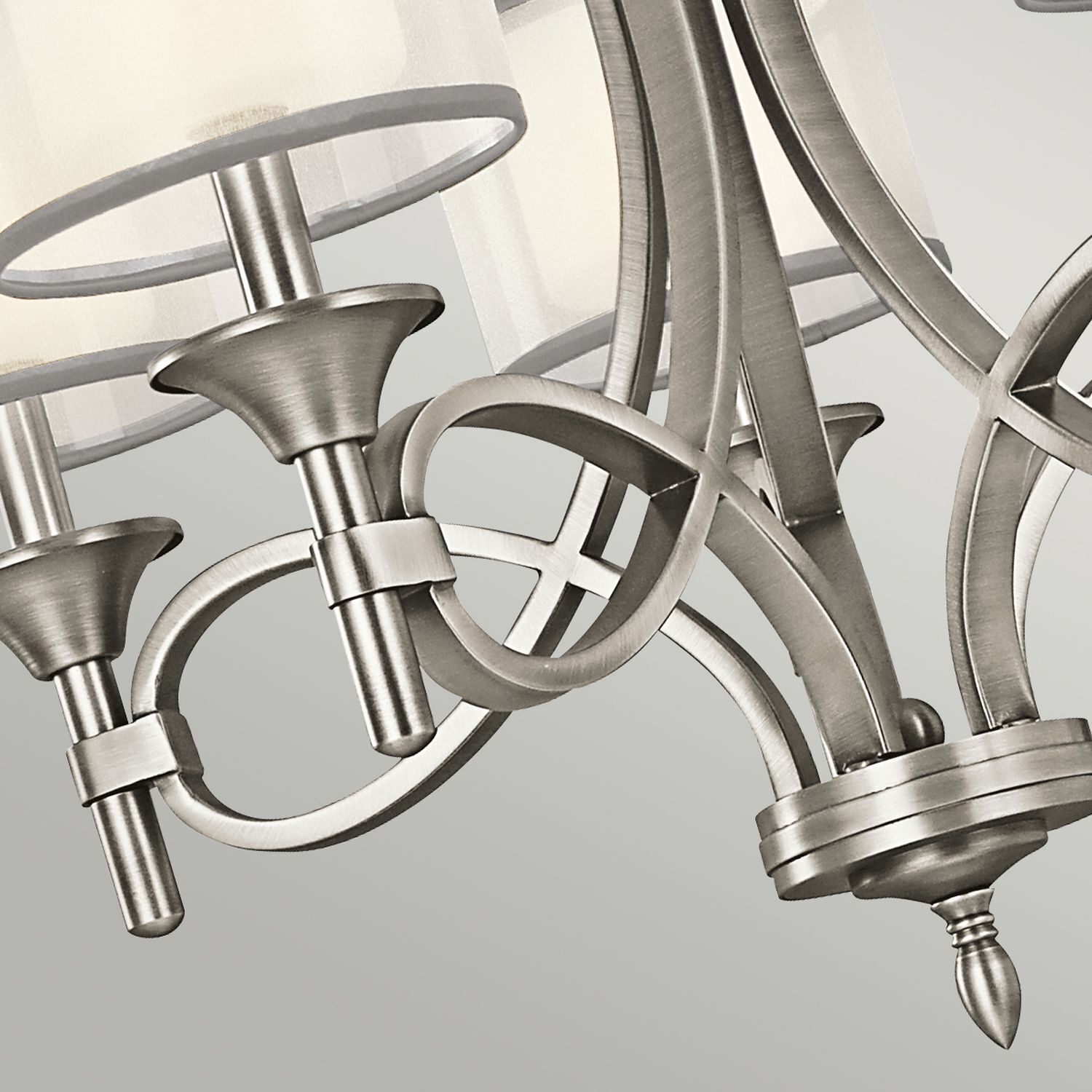 Kronleuchter mit Schirm Glas Leinen Metall CANELADO Leuchter, Lampe