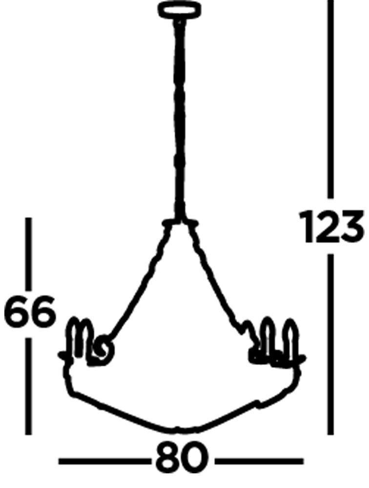 Lustre Rustique Fer Forgé Ø 80 cm Noir 8x E14