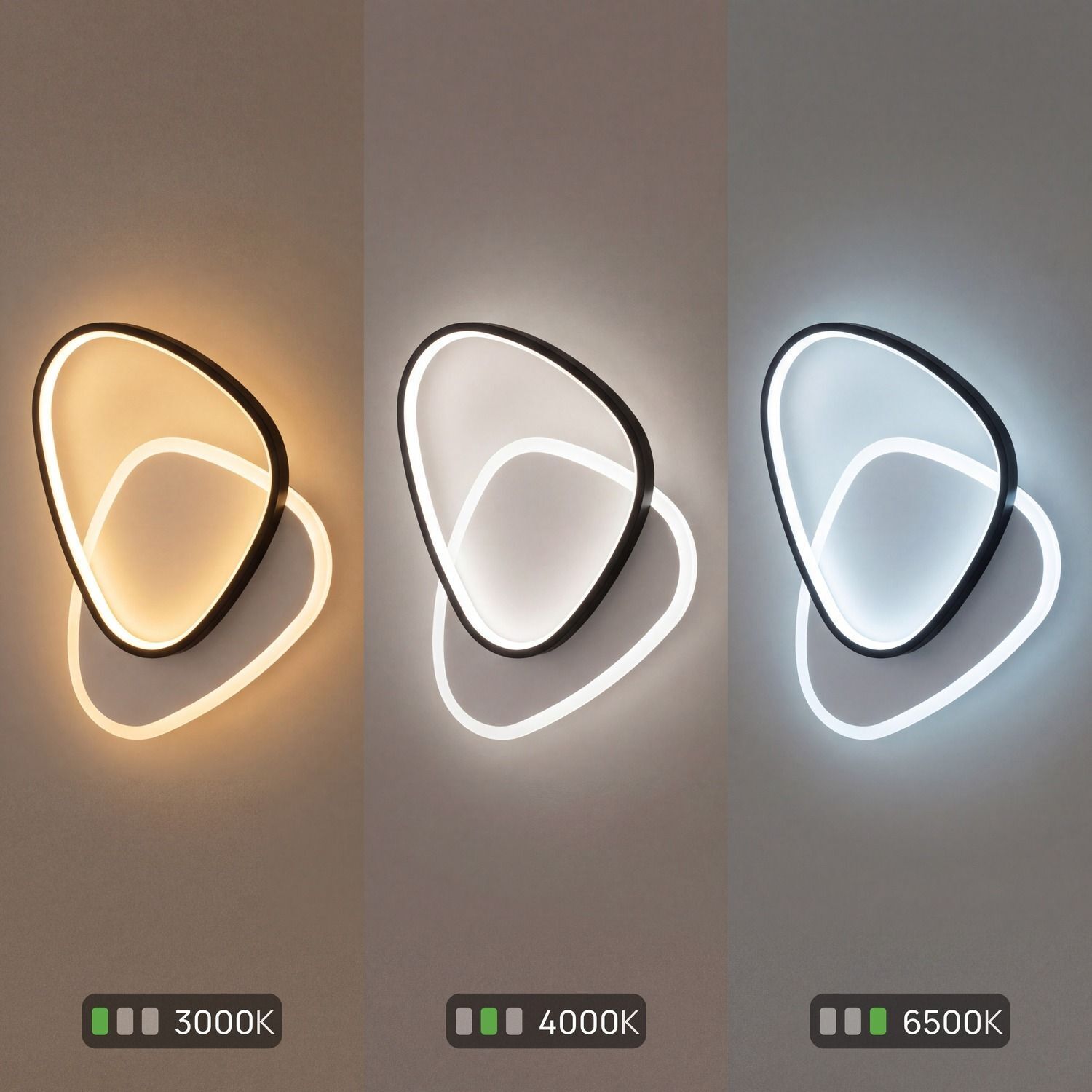 Applique LED Blanc Noir 40 W 4680 lm H:45 cm neon light, wandlamp, hoekige licht, RGB-LED?, lampenverlichting