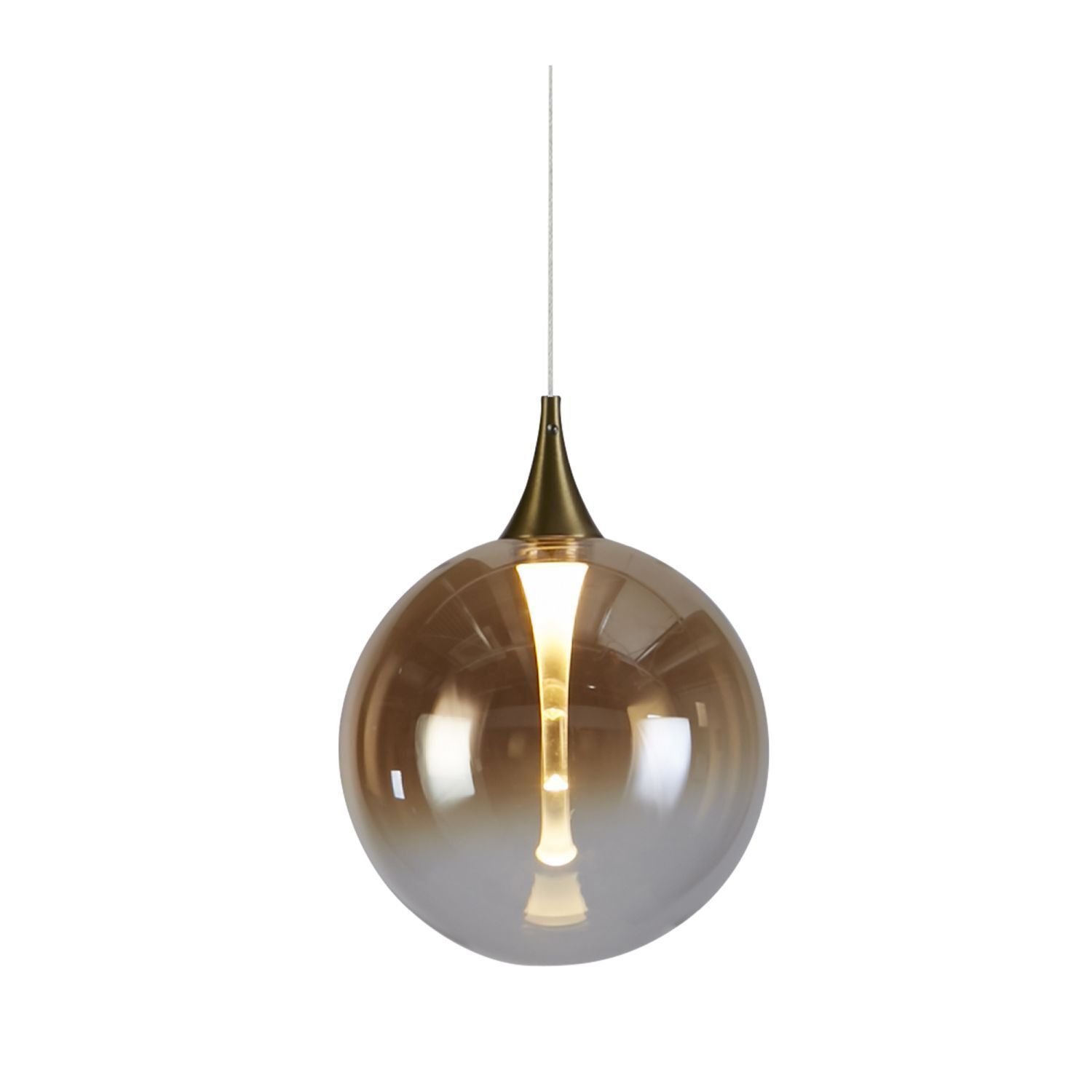 Lampe LED à suspendre Boule de verre Ø16 cm 5 W noir ambre