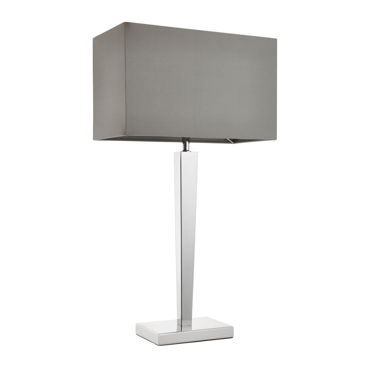 Lampe de table Tissu Métal 66 cm de haut Chrome Gris E27 Moderne