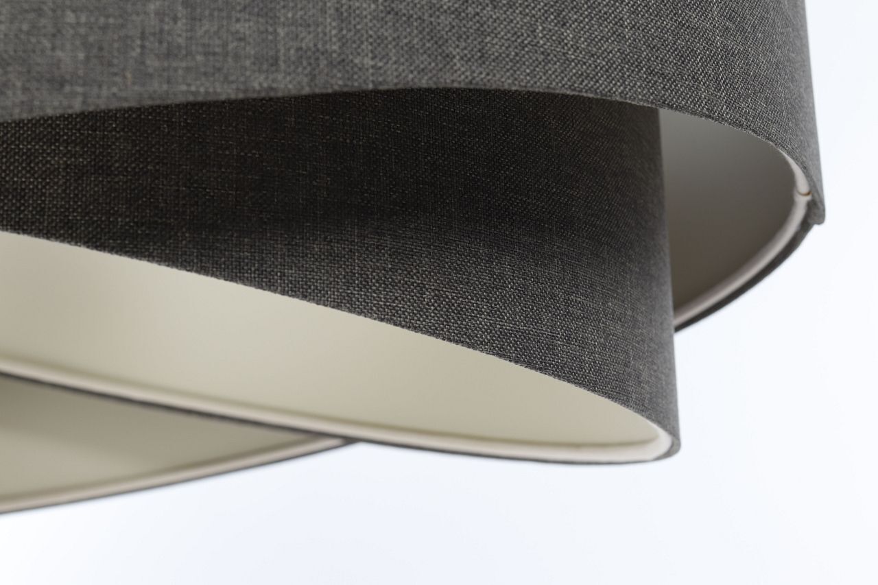 Suspension tissu E27 Ø 45 cm rond Gris Moderne INGRAM Lampe, Lampenschirm