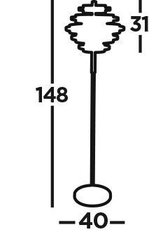 Lampadaire LED en noir or 2700 K blanc chaud métal