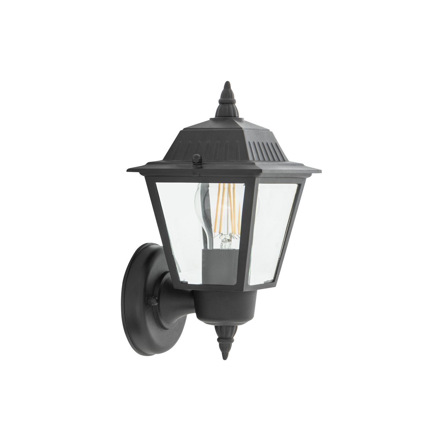 Applique murale extérieure IP44 noir E27 H : 26 cm Rustique