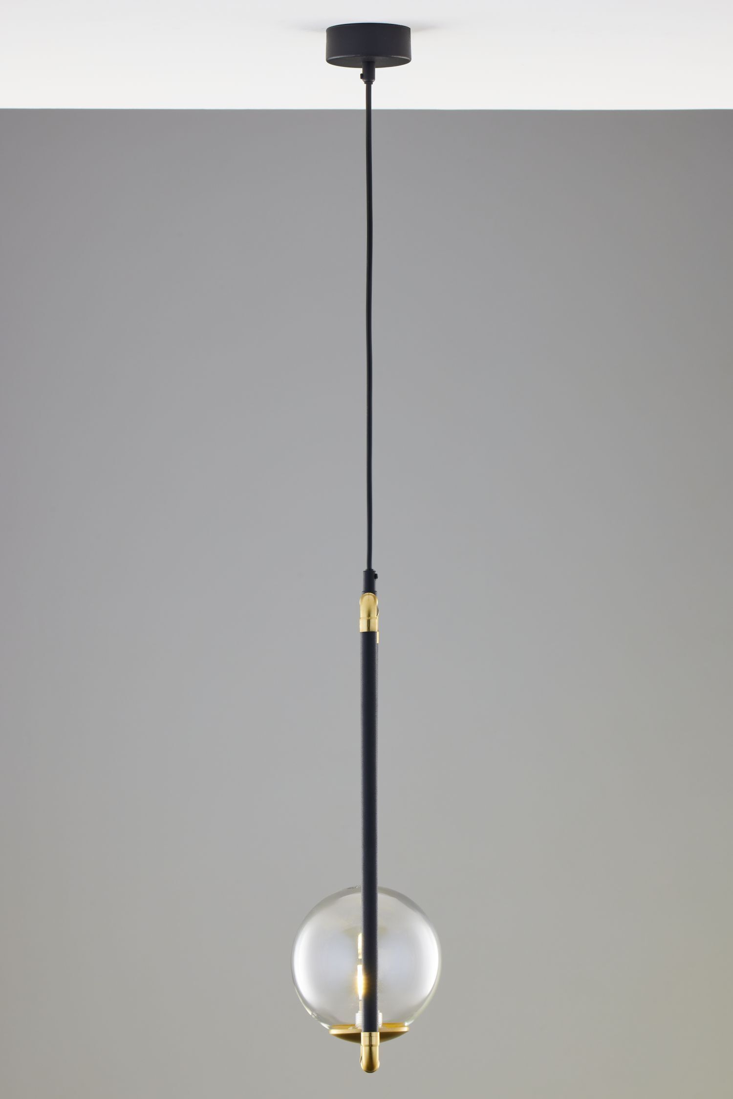 Suspension Moderne Métal Verre G9 L:40 cm Boule Lampe