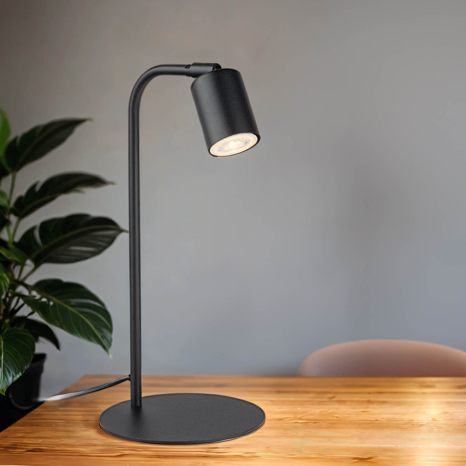 Lampe de bureau métal 40 cm petit noir réglable