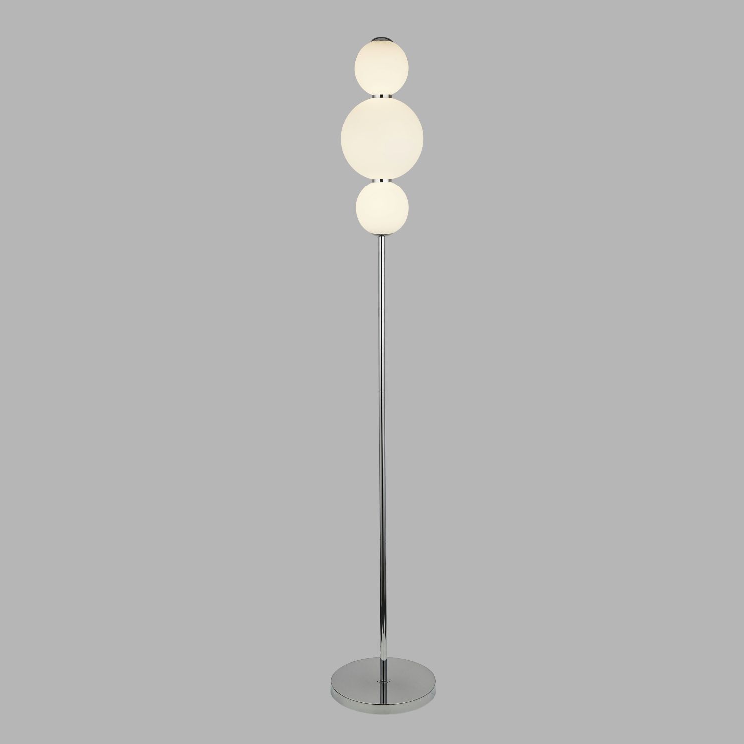 LED Lampadaire 3000 K 151 cm verre métal chrome blanc