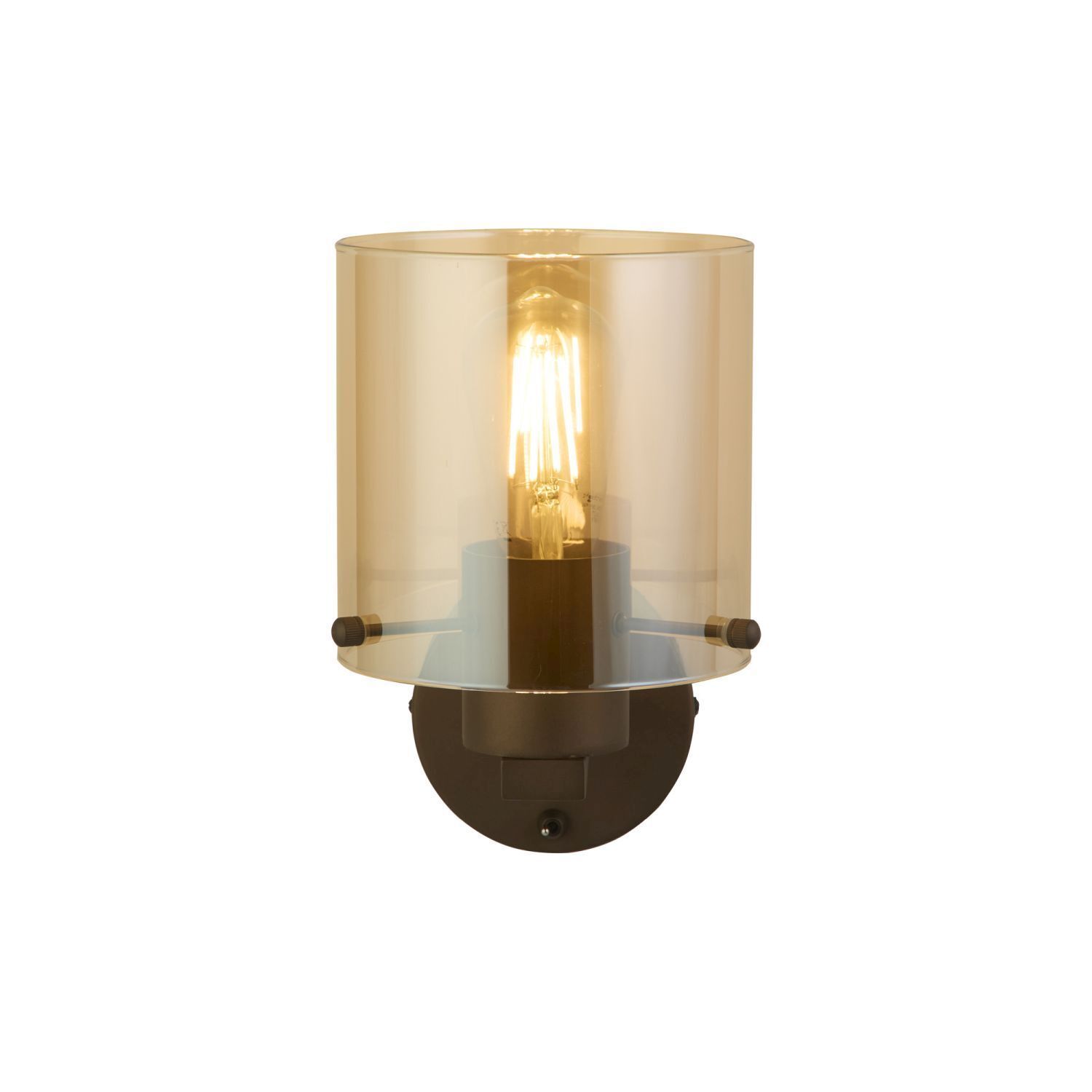 Applique métal verre moka ambre E27 avec interrupteur Leuchte, Lampe