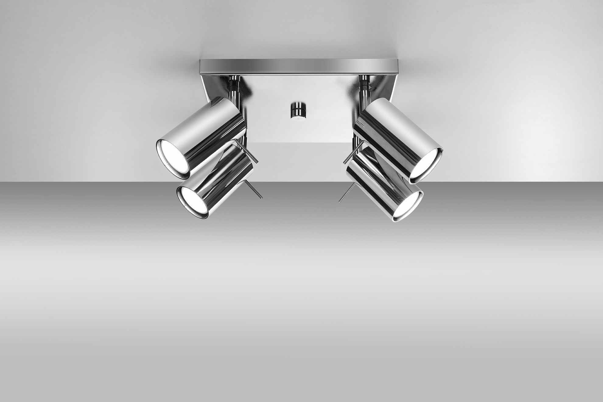 Spot de plafond métal 4 flammes chrome L : 25 cm GU10