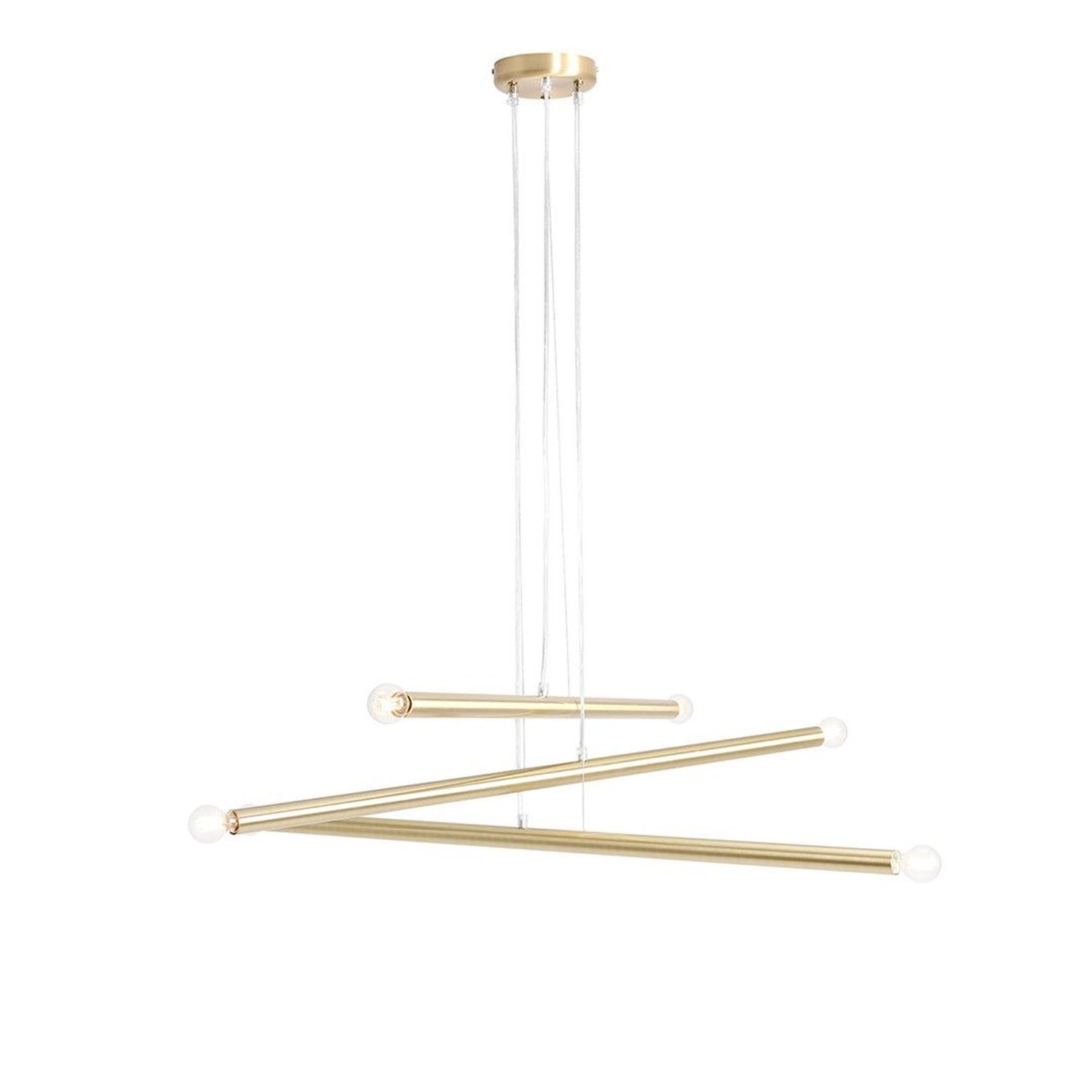 Lampe à suspendre rétro en laiton métal 6-flmg E14 élégant
