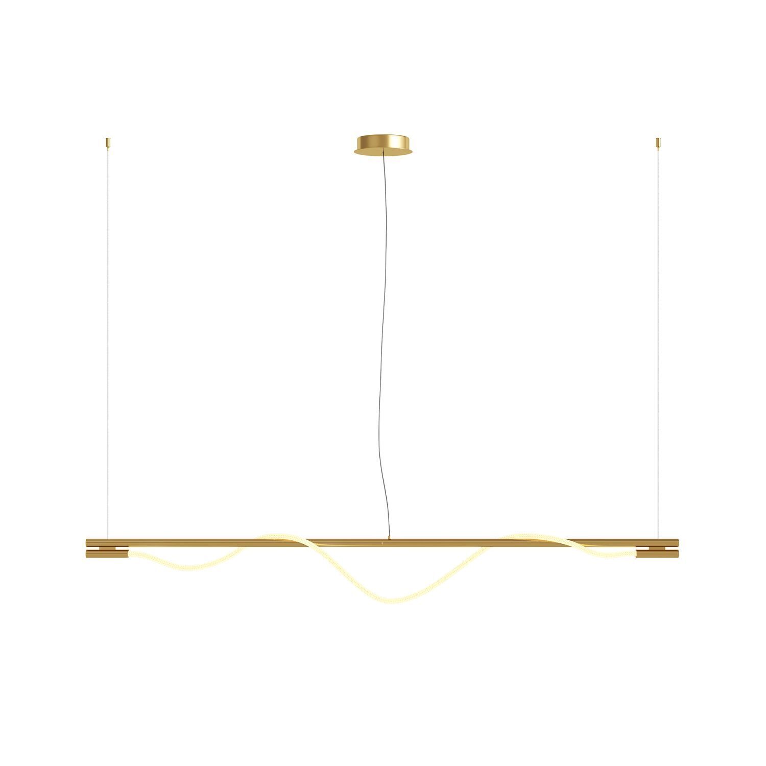 Suspension à LED en aluminium doré blanc allongé 910 lm