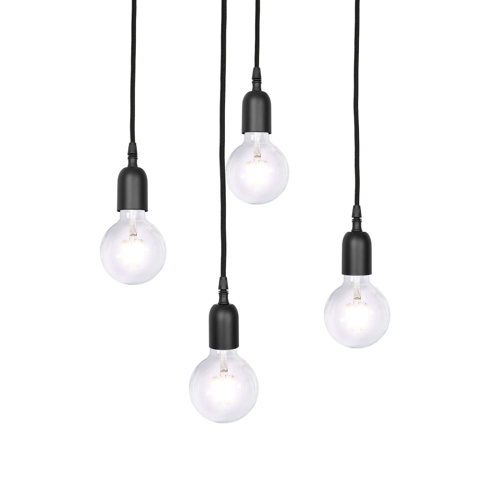 Suspension Noir Ø 40 cm laiton fer réglable E27