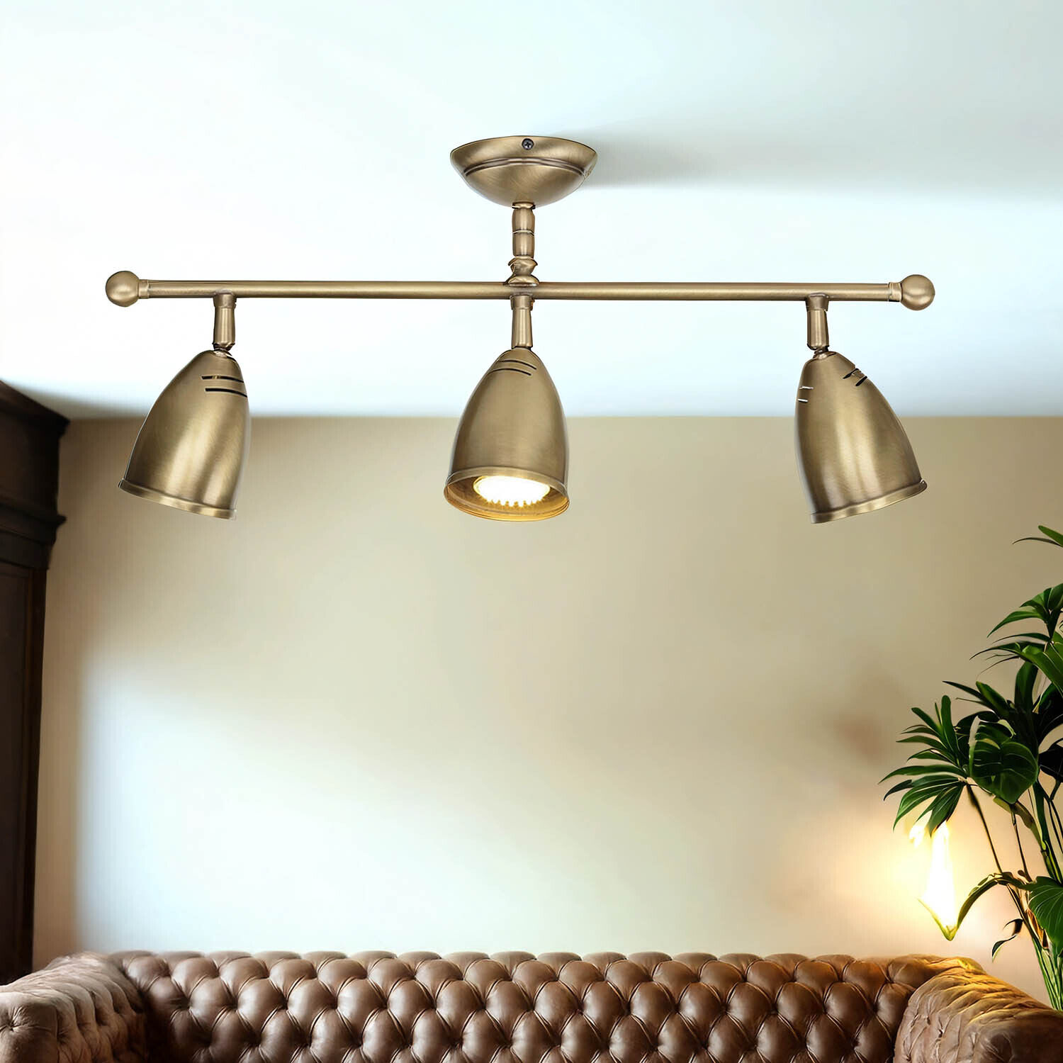 Schwenkbare Deckenlampe Rustikal Bronze Hell Lampe, Leuchte, Couch, Mobiliar