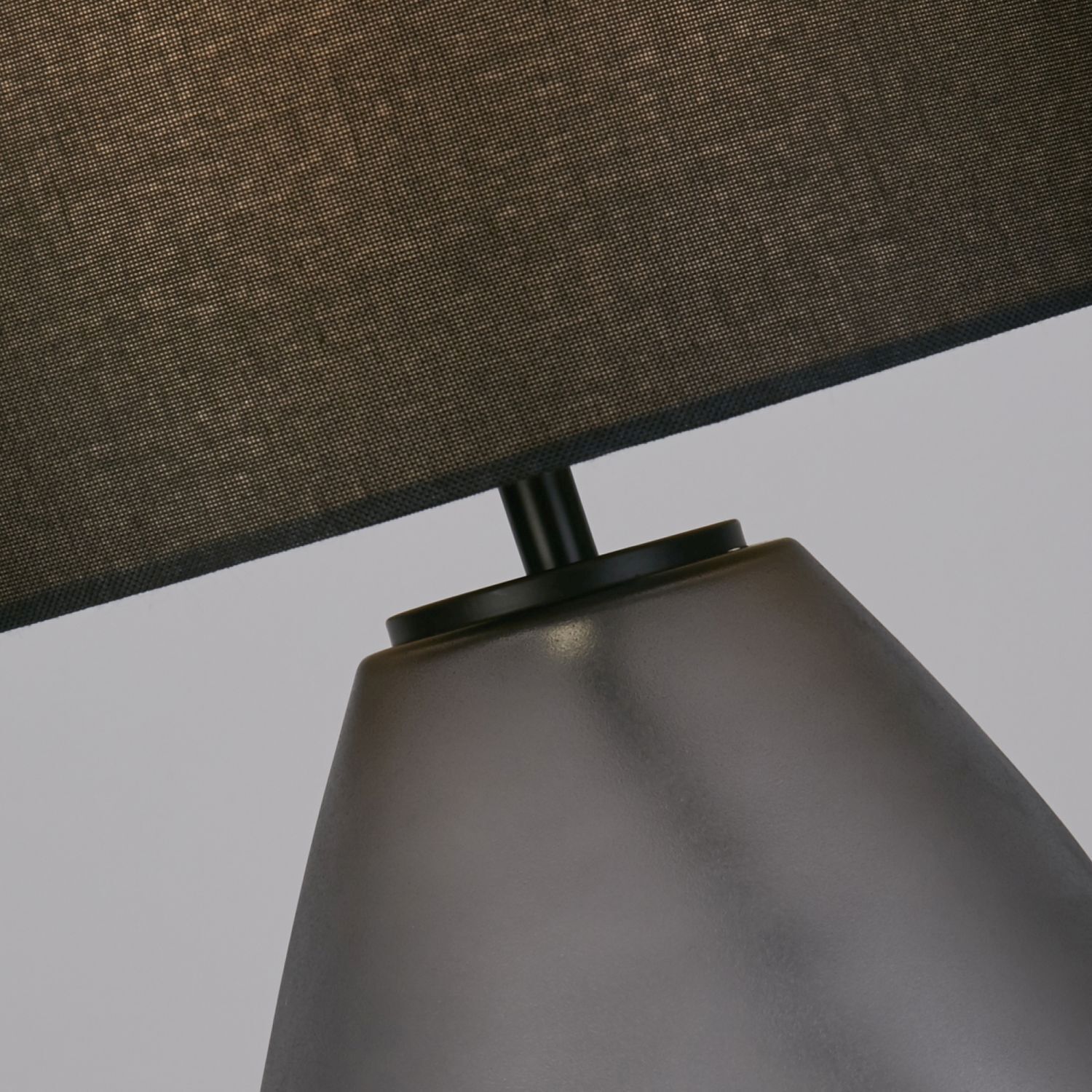 Blendarme lampe de table verre tissu 44,5 cm E27 noir