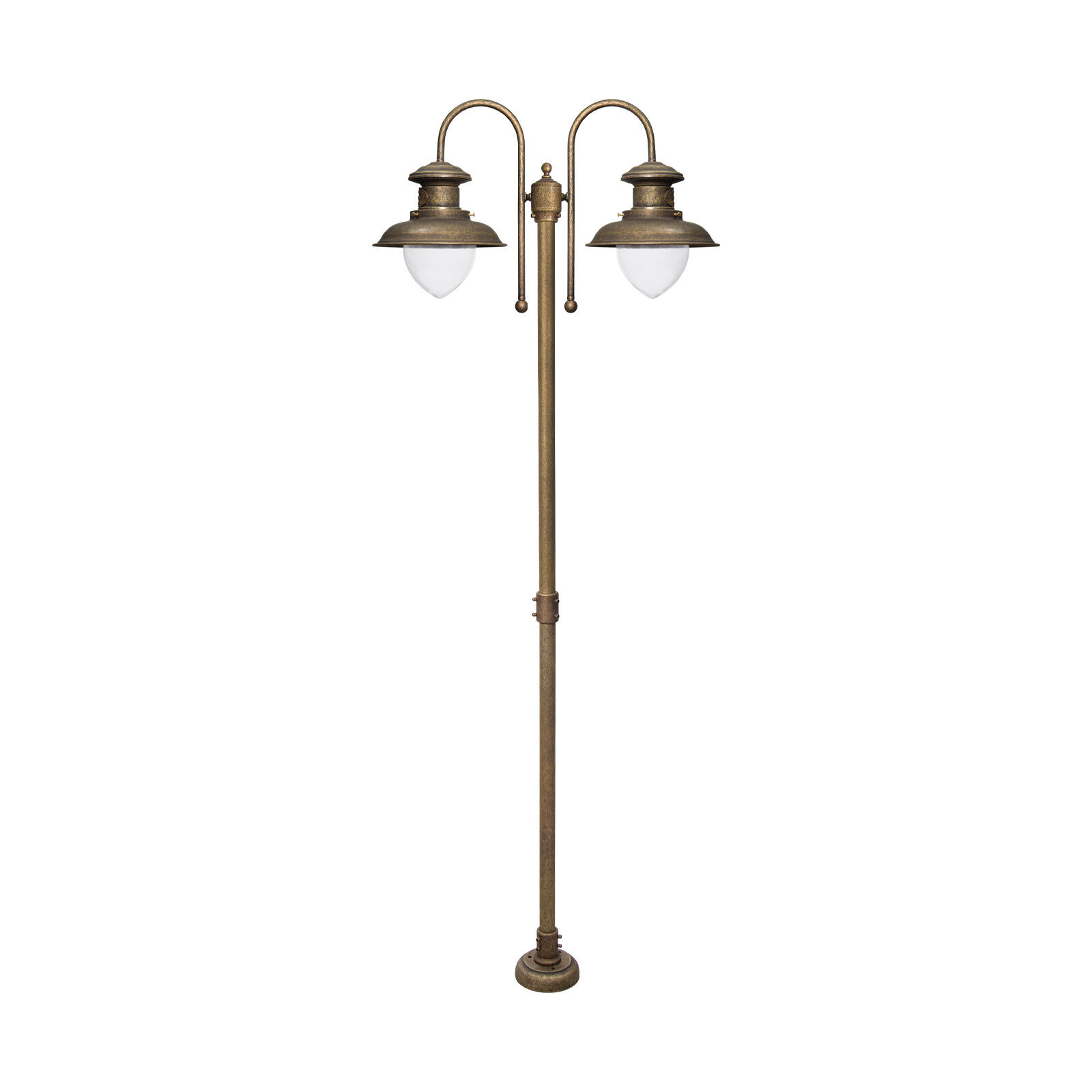 Lampe d'extérieur à 2 flammes 210 cm E27 IP44 laiton Maritim