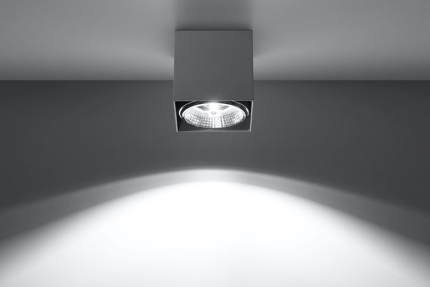 Spot compact GELLIA Gris L:12cm carré GU10