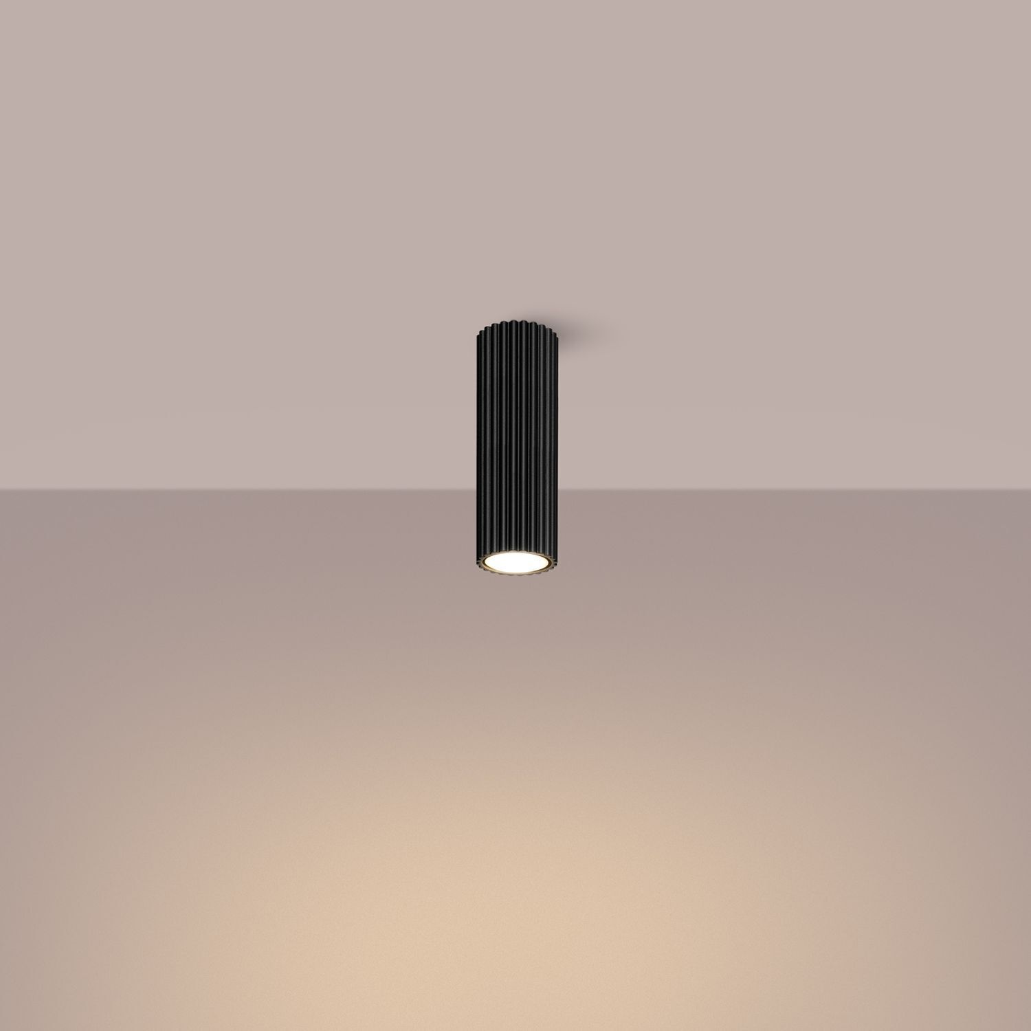 Lampe de plafonnier en saillie Ø 6,5 cm H : 20 cm Noir GU10 Aluminium