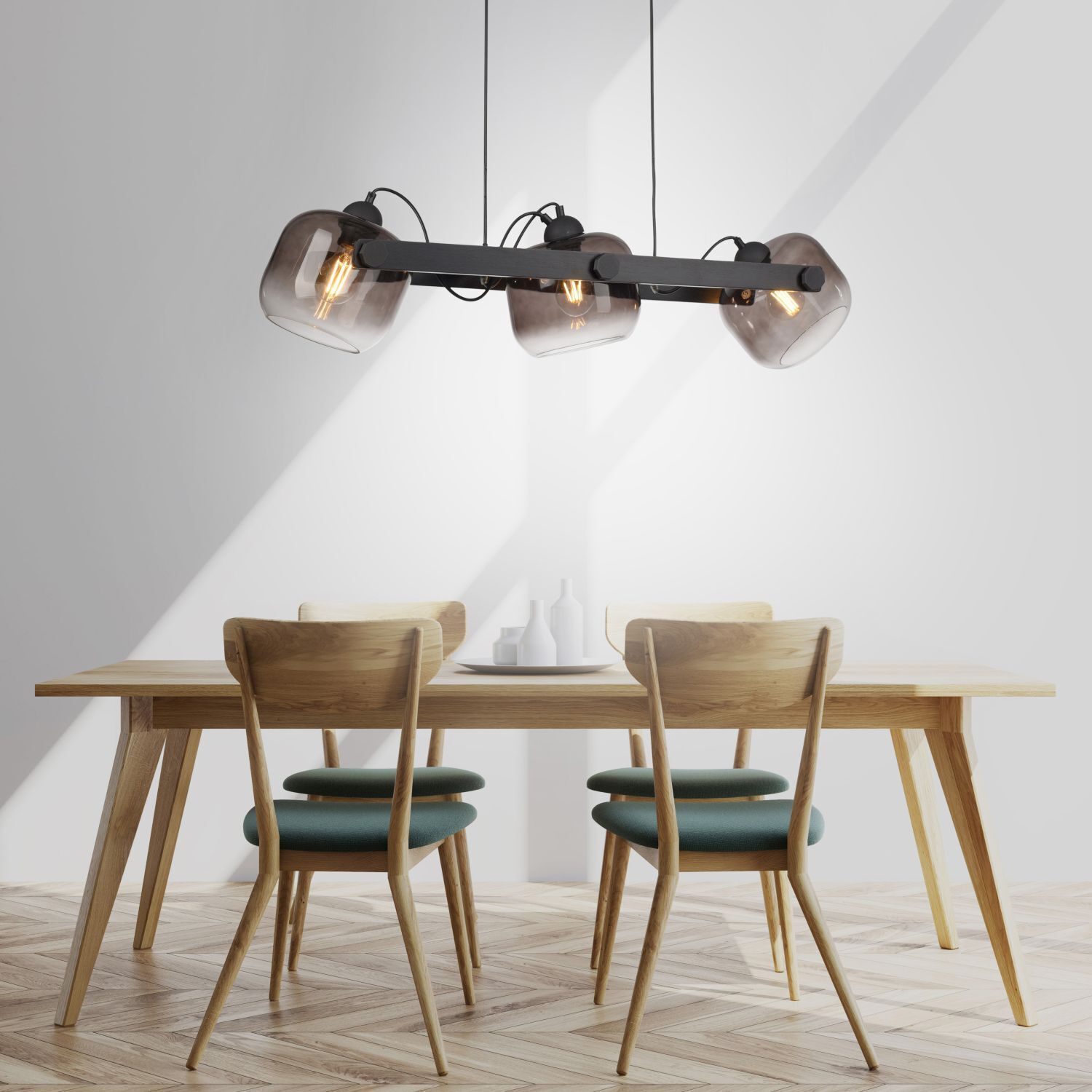 Blendarme Lampe à suspendre verre métal E27 90 cm orientable Speisesaal, Esstisch, Mobiliar, Tabelle, Lampe