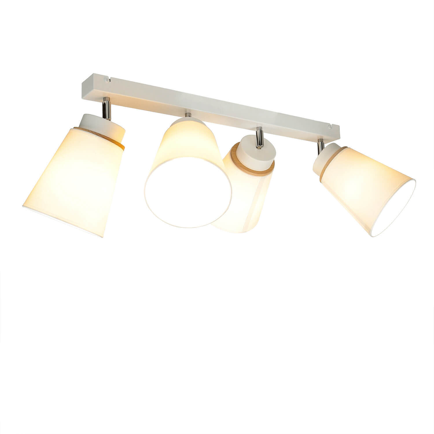 Plafonnier Blanc Bois 4-flmg Moderne Lampe