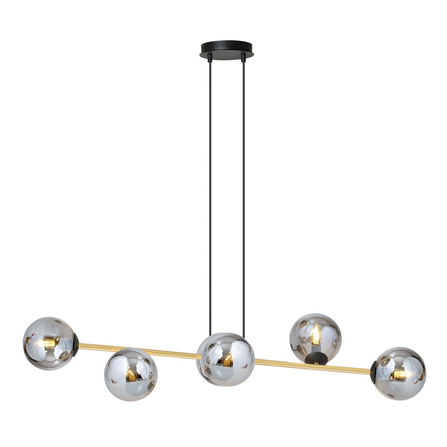Lampe à suspendre décorative Abat-jour sphérique Verre fumé Métal ALOISIO