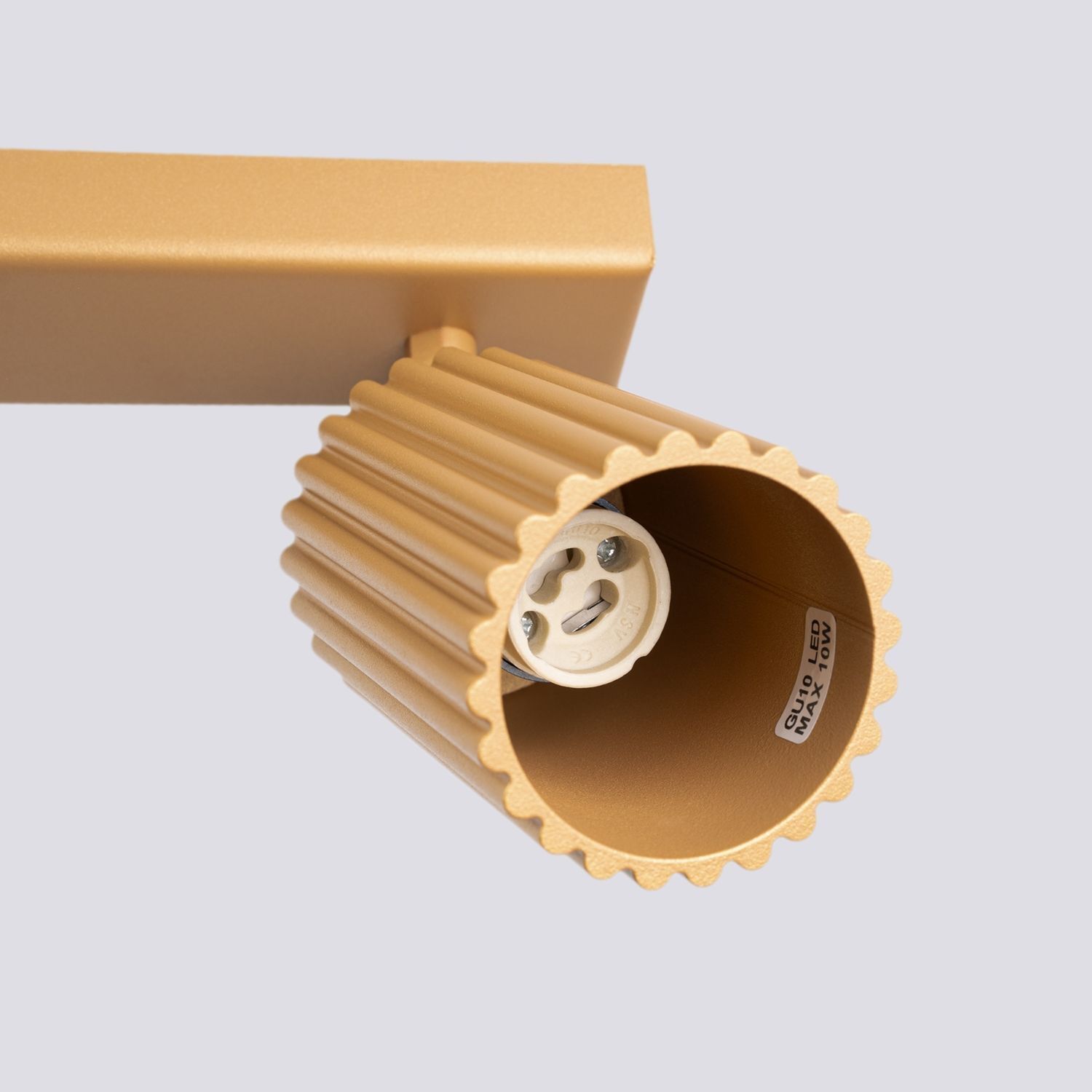 Moderner Deckenstrahler 3-flammig GU10 B: 45 cm in Gold Zylinder, Karton