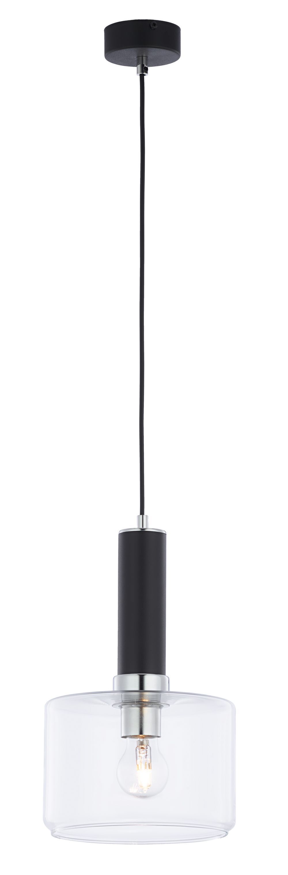 Lampe à suspendre moderne métal verre E27 simple JENNA