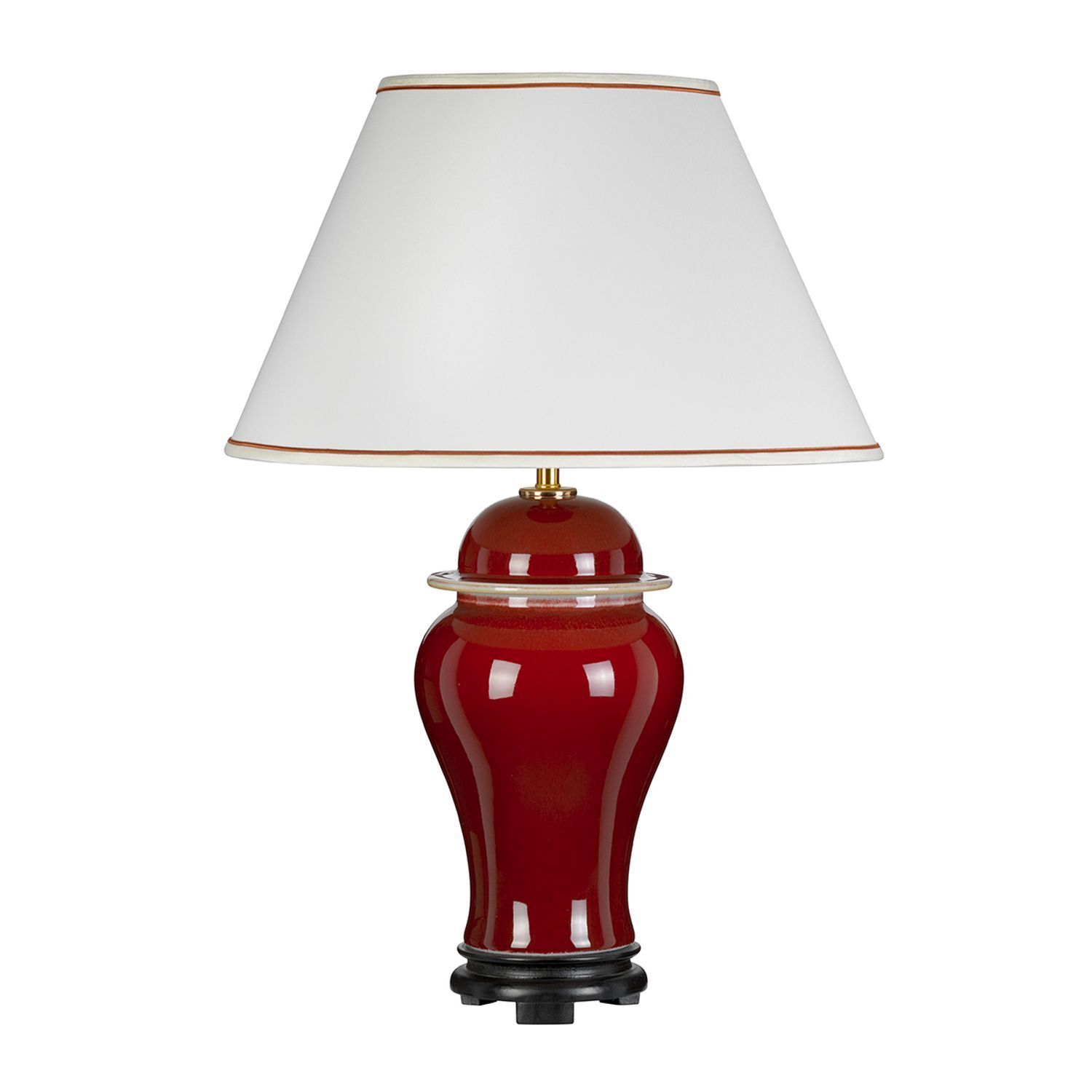 Tischlampe Keramik Rot Ecru Weiß E27 65 cm MALDRA Lampe, Tischlampe, Lampenschirm