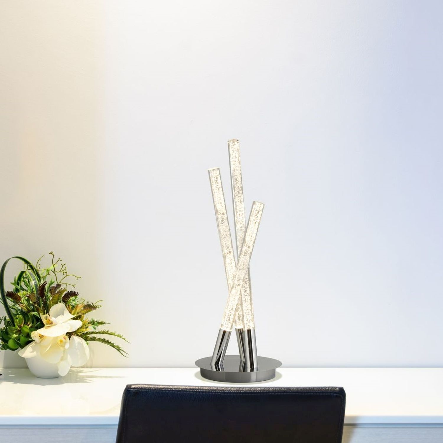 Lampe de table LED en chrome 43 cm 192 lm 3000 K blanc chaud