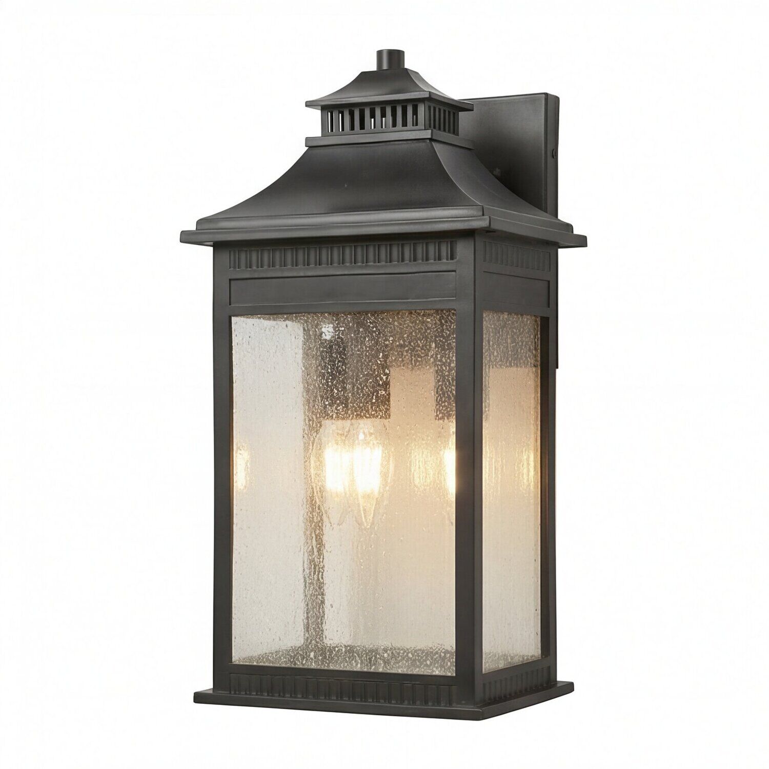 Außenwandlampe, Laterne, Schwarz, Glas, Beleuchtung
