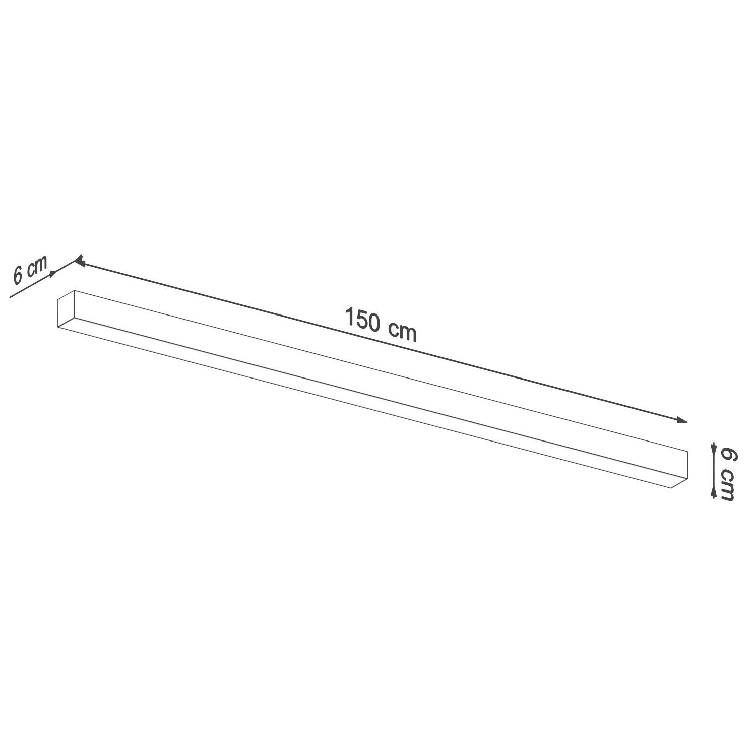 Applique murale LED claire 150 cm Downlight noir anti-éblouissement