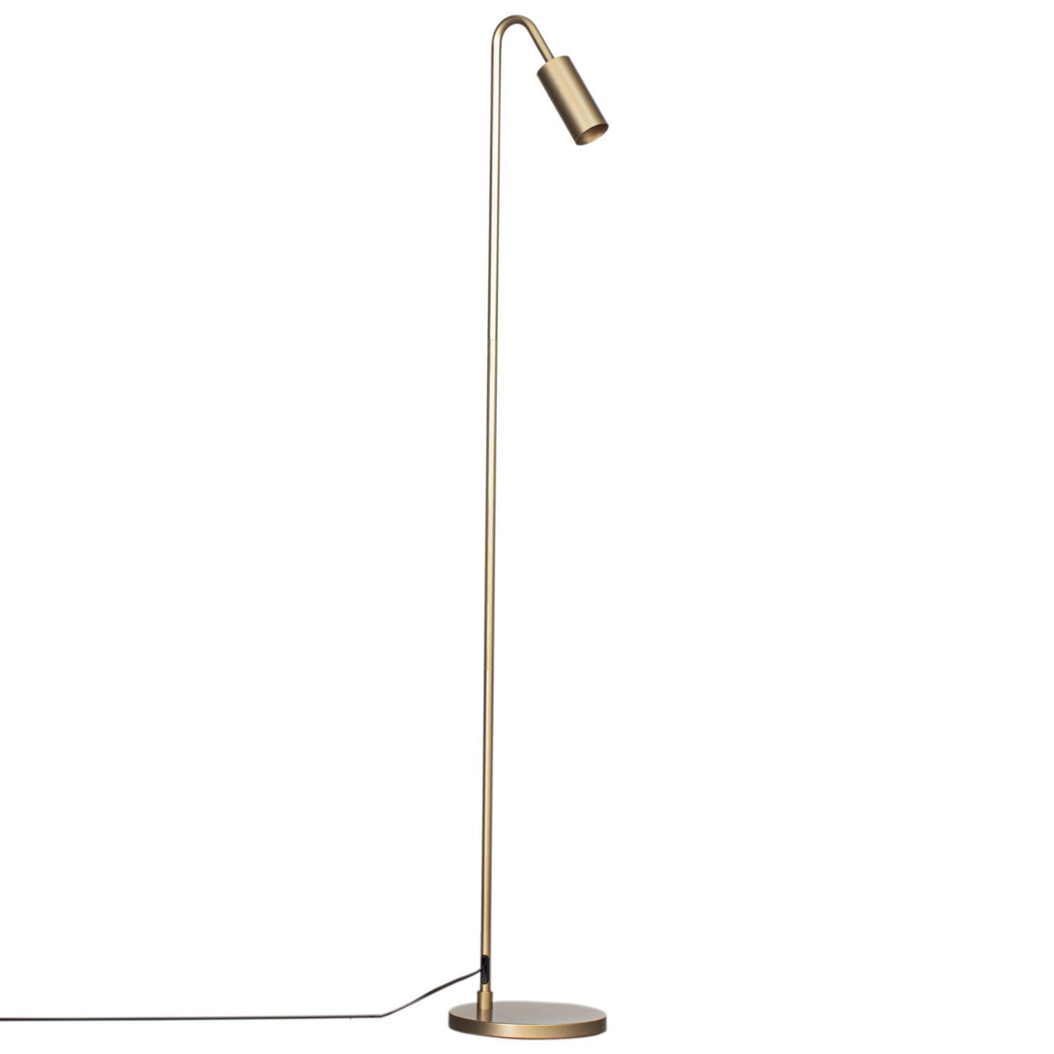 Stehleuchte klein 146 cm in Gold GU10 Metall Retro Standlampe, Messingfinish, Metall, verstellbar, Kabel