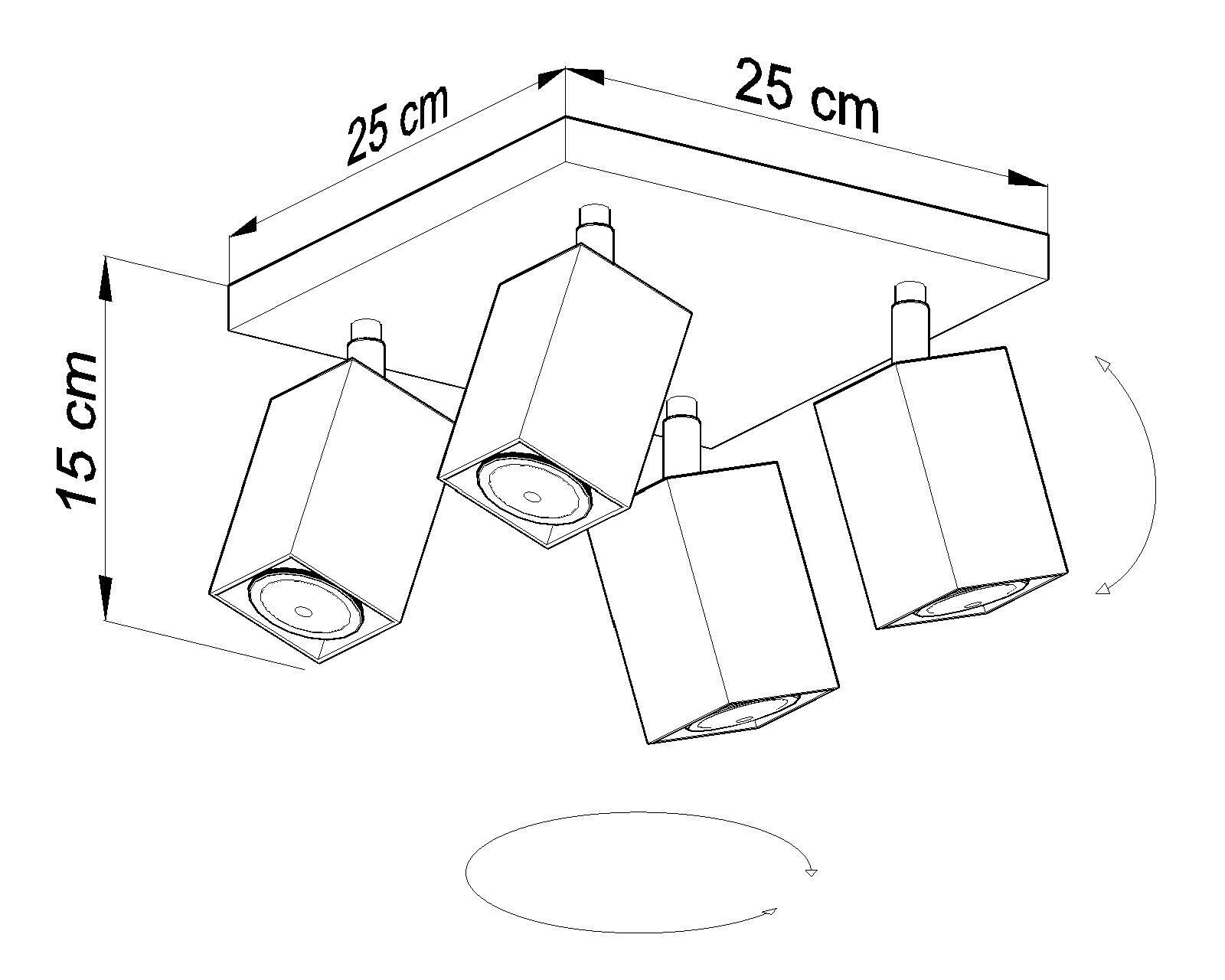 Spot de plafond angulaire gris métal polyvalent FALERIA