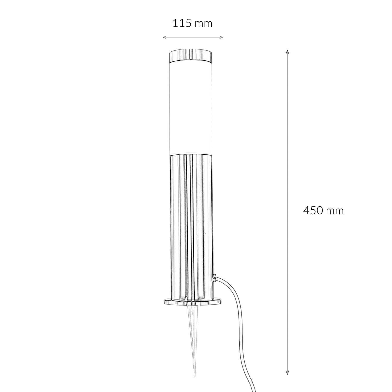 Lampe d'extérieur en acier inoxydable avec câble + fiche