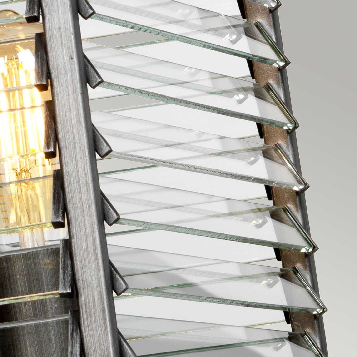 Suspension métal verre L : 39,4 cm Gris Gunmetal 4x E27