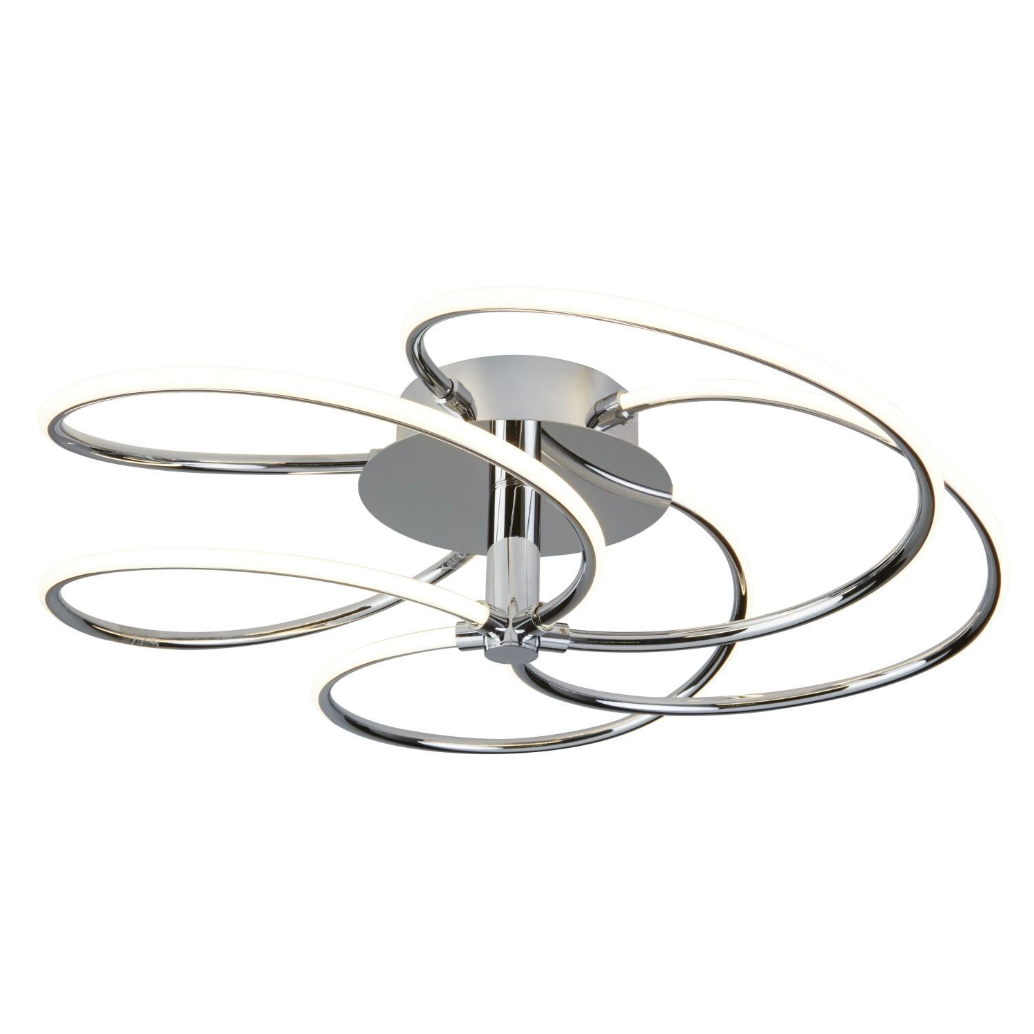 Plafonnier LED Salon Chrome Blanc 3000 K L : 56 cm