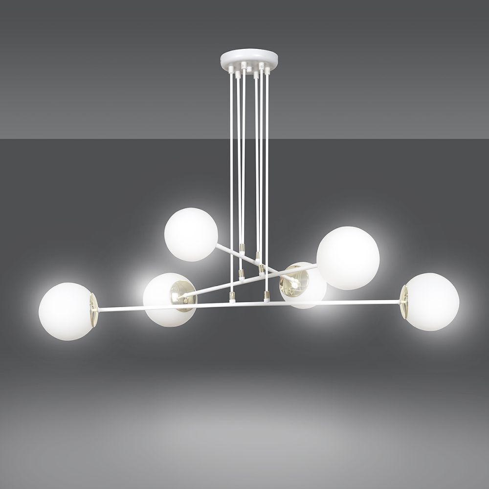 Suspension Blanc ajustable Moderne 6x E27 Salon
