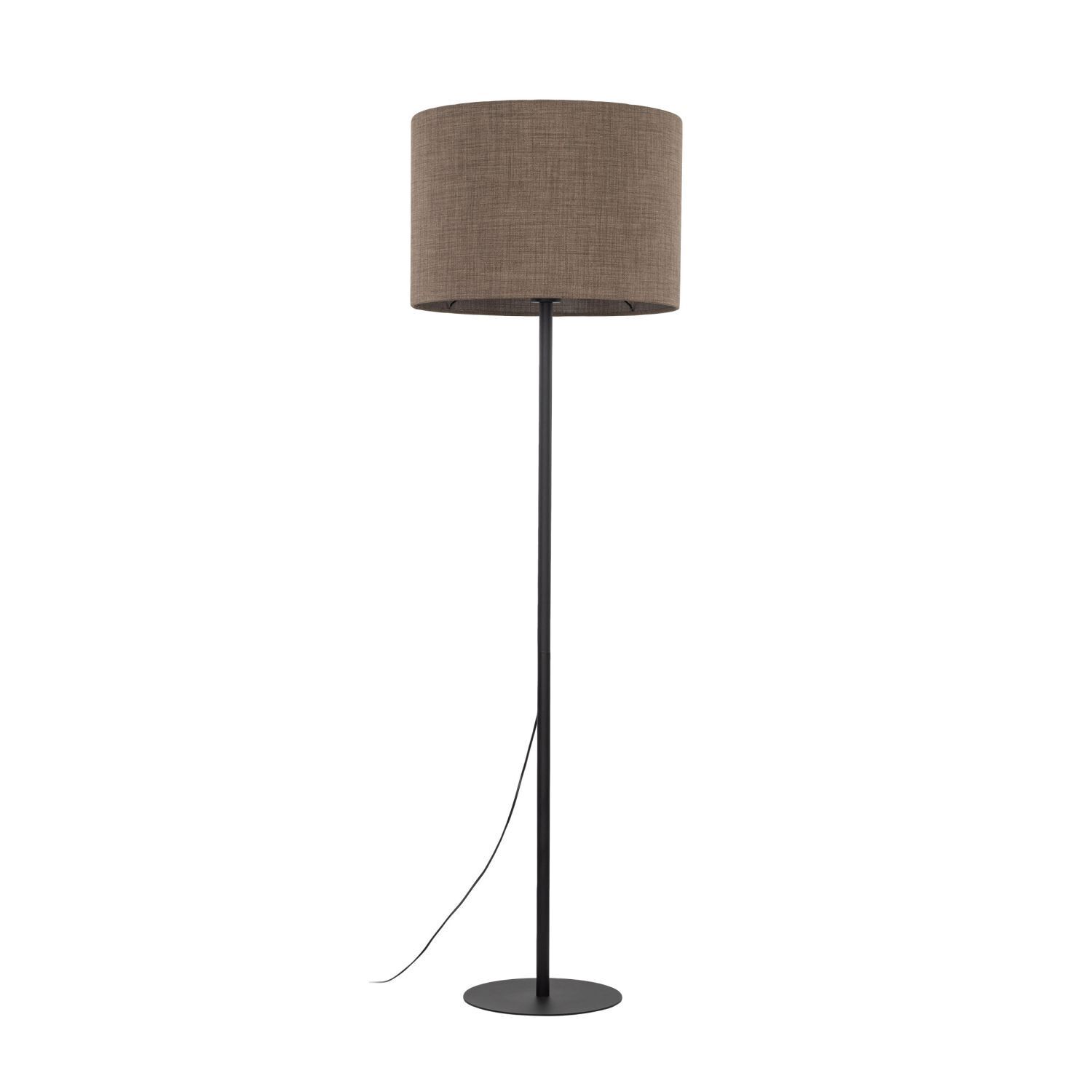 Lampadaire Moderne 165 cm Métal Jute E27 Noir Marron