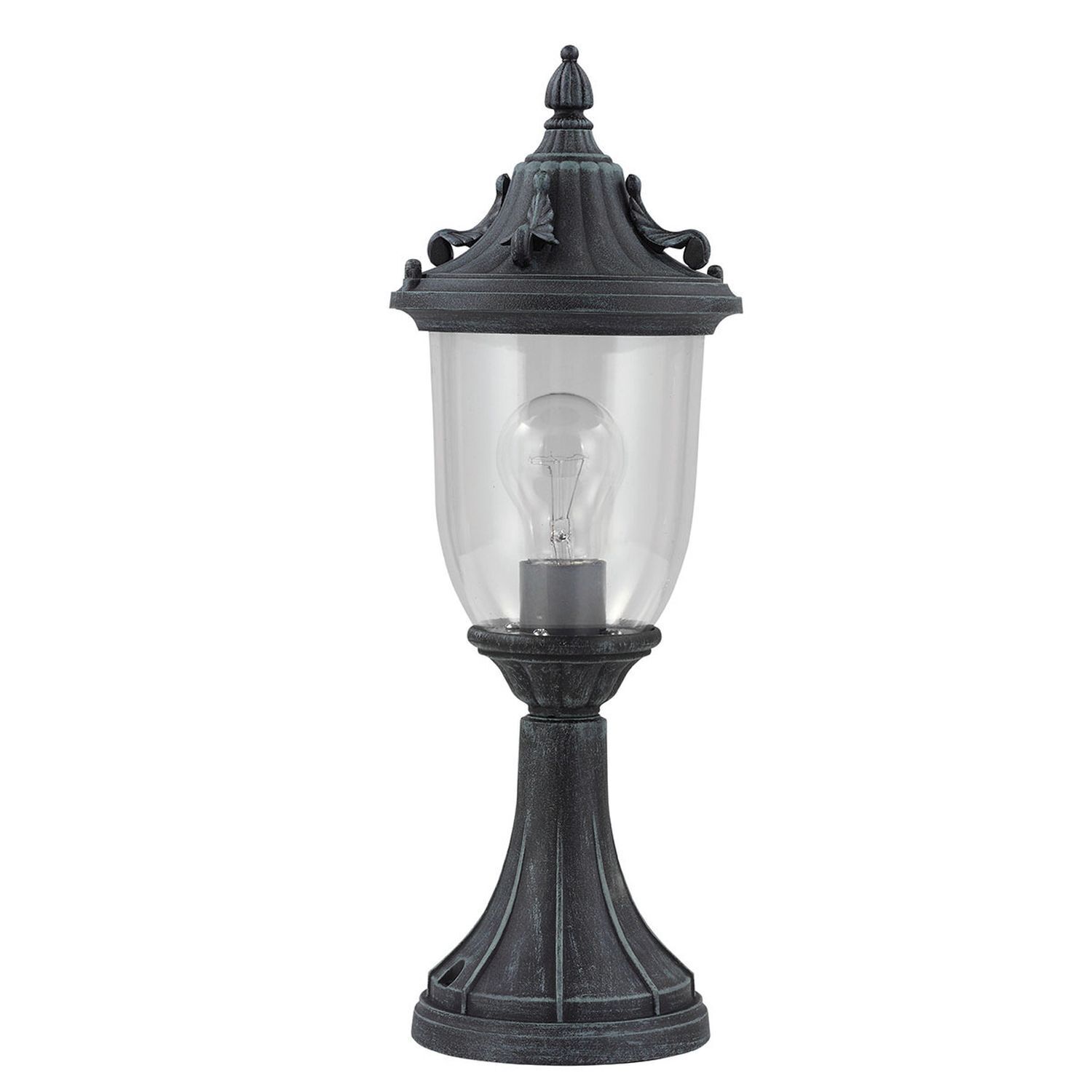 Lampe de socle Vintage Rustique Noir Vert antique 41 cm