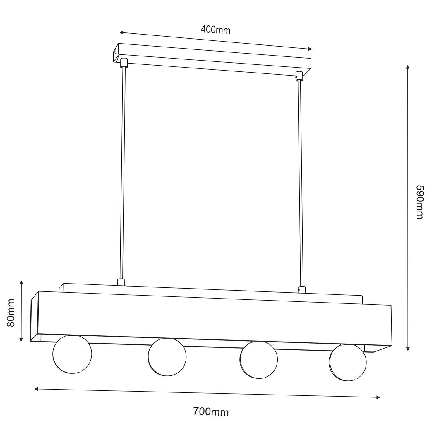 Pendelleuchte Holz Metall 4-flmg 76 cm in Schwarz Natur Pendelleuchte Holz Metall 4-flmg 76 cm in Schwarz Natur