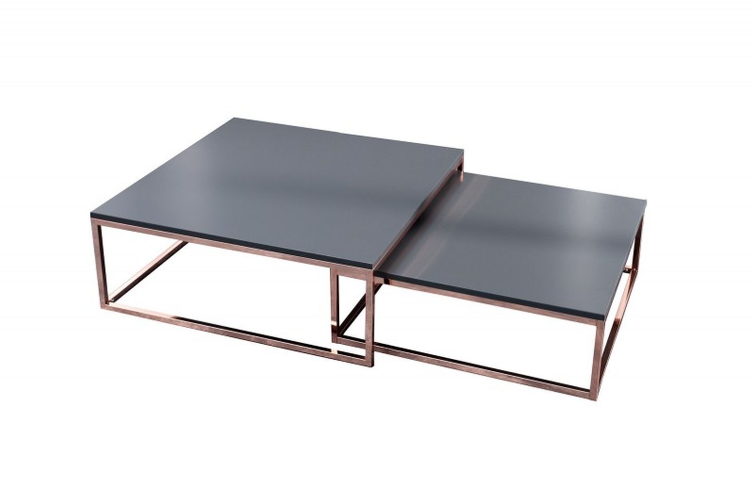 Table basse MDF métal set de 2 pièces en anthracite cuivre Kaffeetisch, Mobiliar, Tabelle
