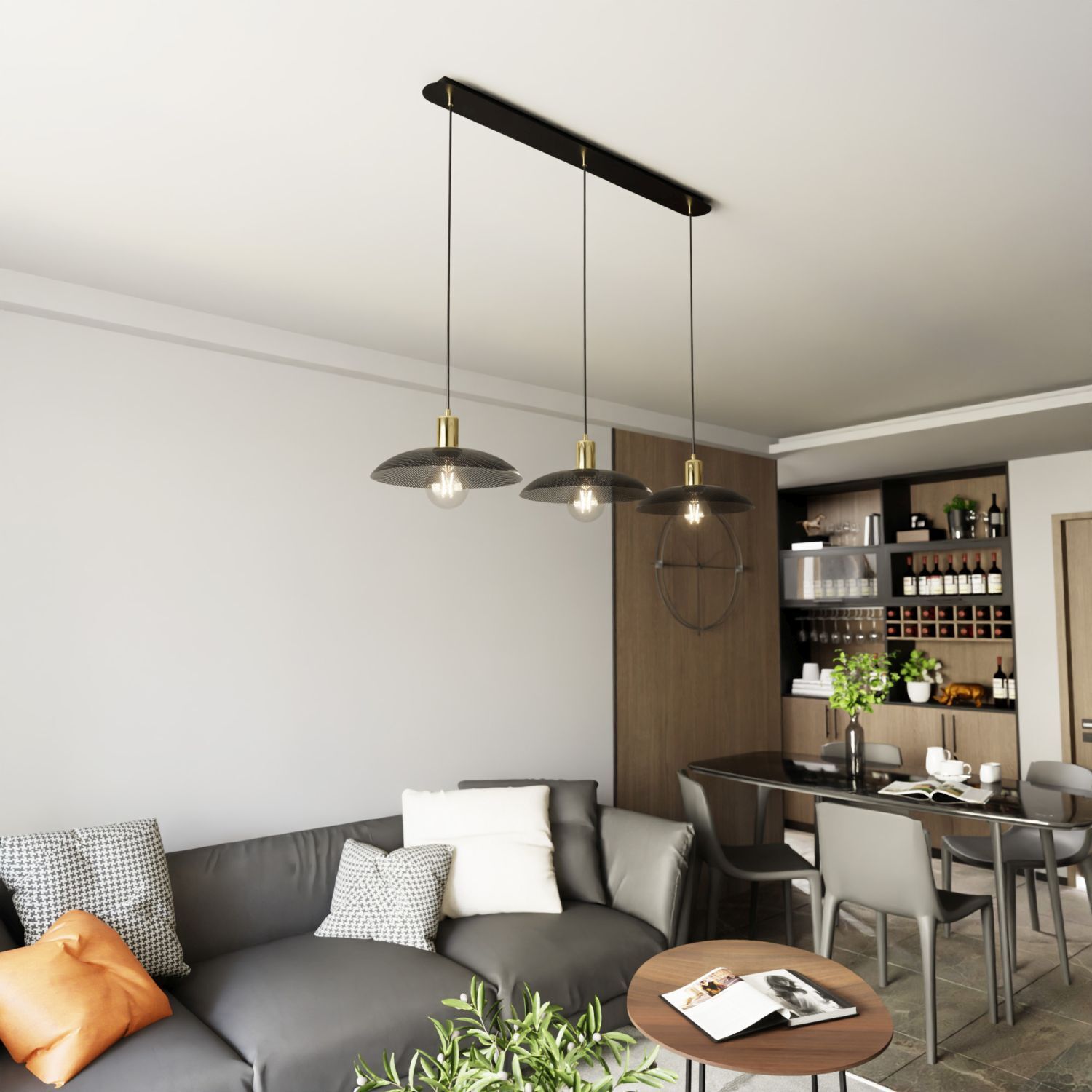 Wohnzimmer, Dekoration Ihres Zuhauses, Innenarchitektur, Esszimmer, Esstisch