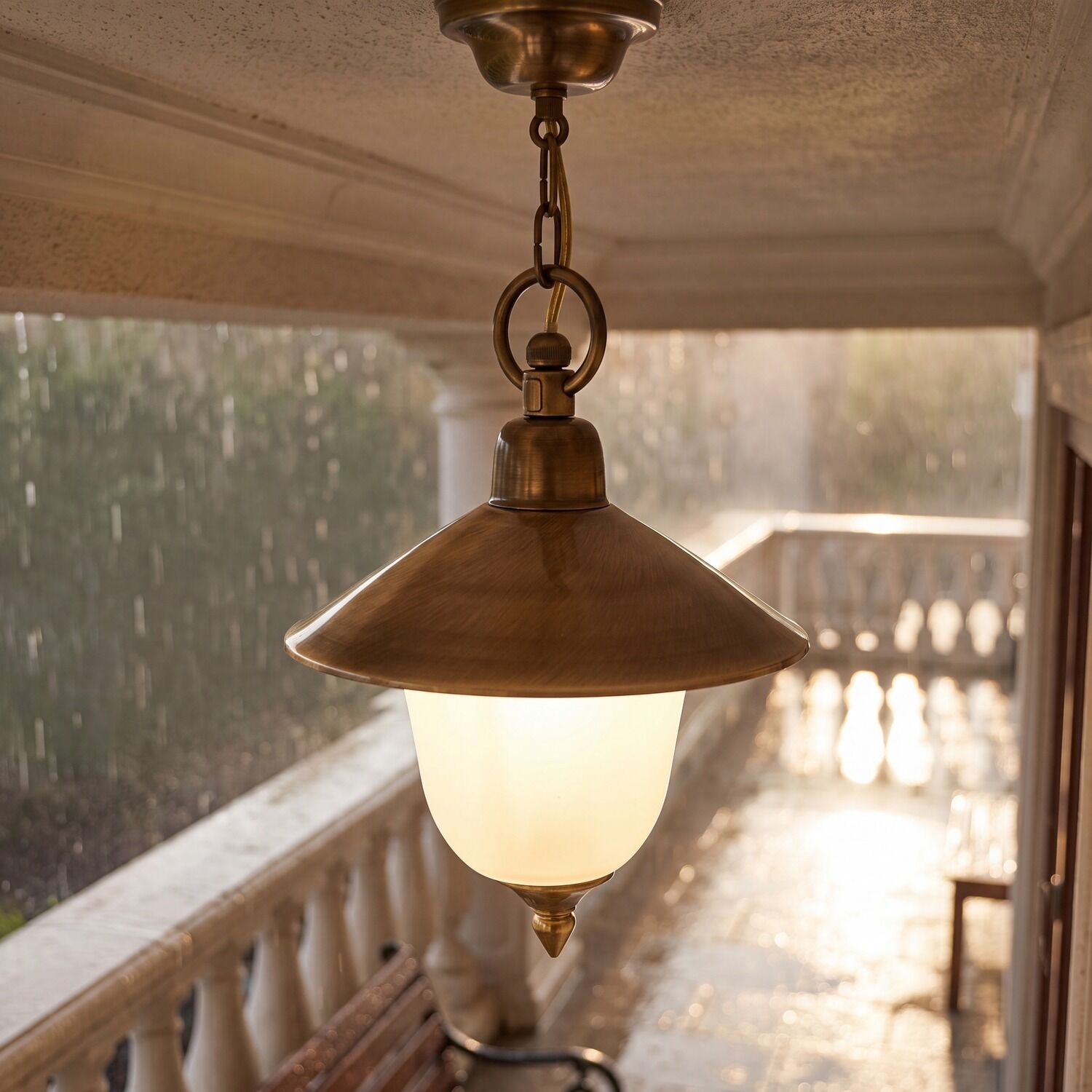 aussen-haengeleuchte-andros-1-flammig-messing-antik-weiss-rustikal-53-1 hängende laterne, außenbeleuchtung, bronzene lampe, glasschirm, pendant-laterne