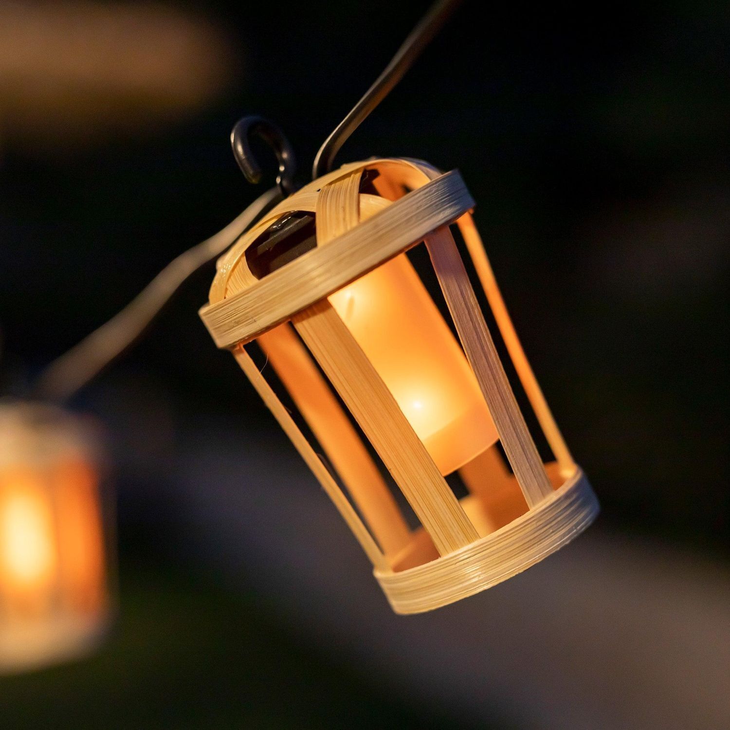 Guirlande lumineuse LED extérieure avec fiche IP44 2000 K Bambou 5m