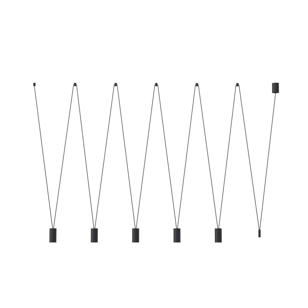 XXL Lampe à suspendre noire L : max. 244cm 5x GU10